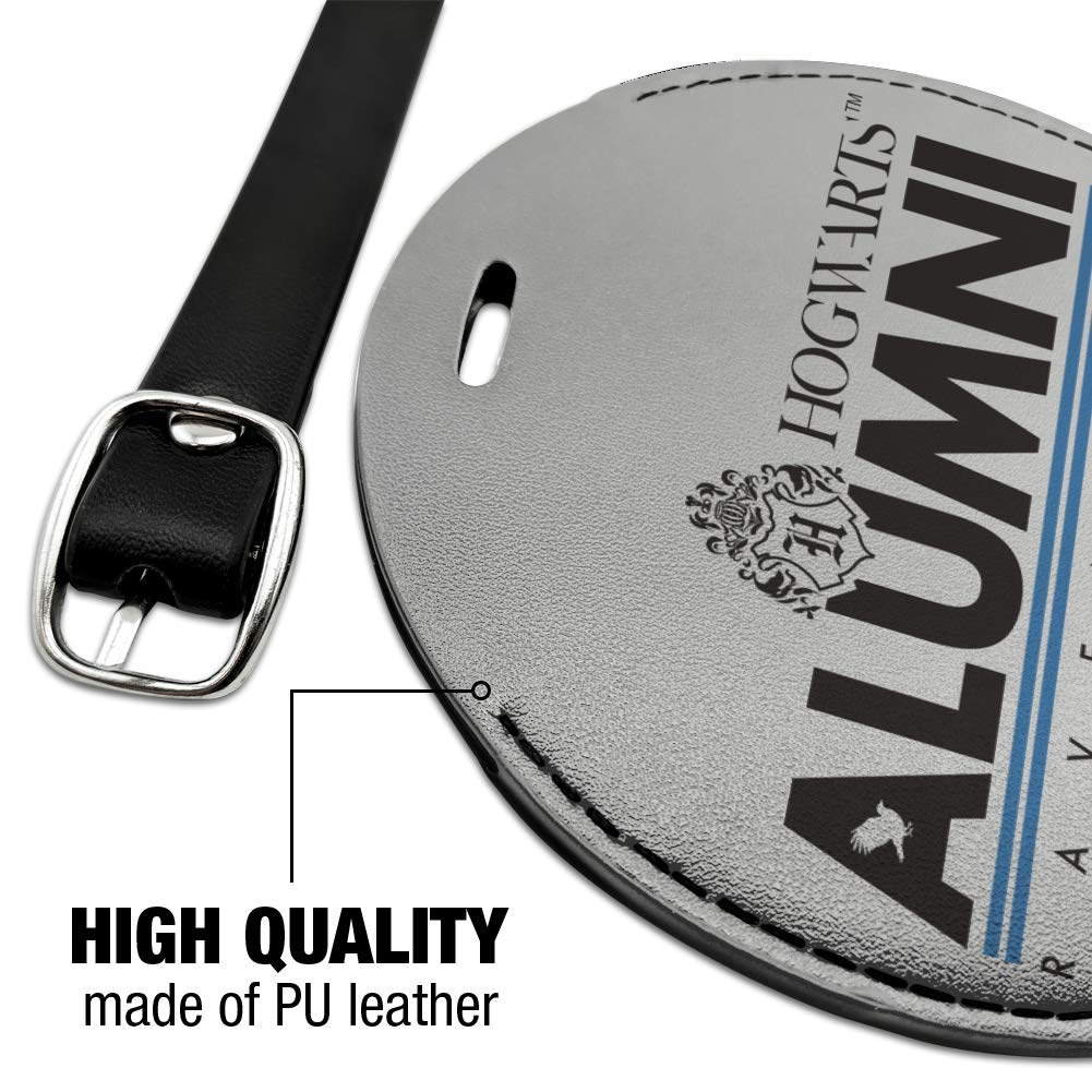Harry Potter Ravenclaw Alumni Round Leather Luggage Tag - Carry-On ID Tag for Travel Bags, Suitcases & Backpacks - Perfect for Harry Potter Fans, Cosplay & Gift Giving