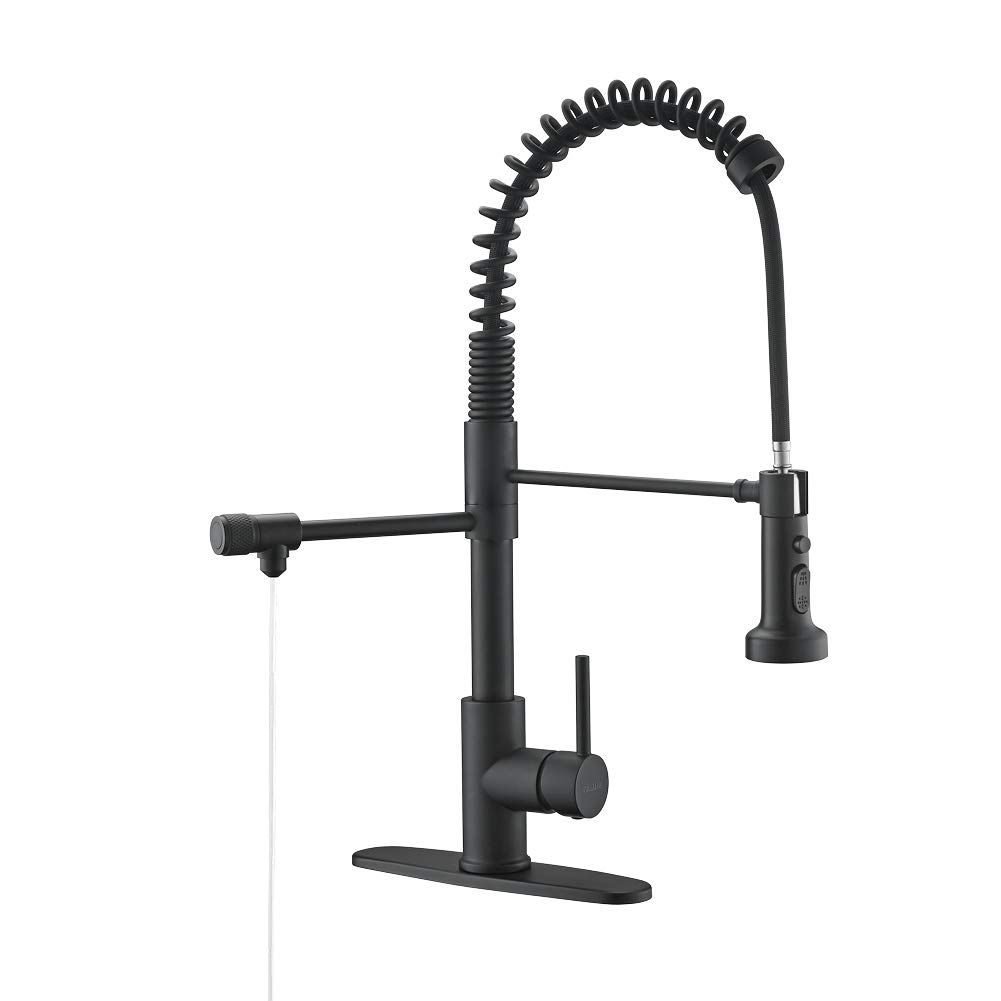 Premium Matte Black Stainless Steel Pull-Down Kitchen Faucet with Water Filtration - PAKING PB1030 | High Arc Drinking Water Faucet for Modern Kitchen Sink & Bar | Durable & Stylish for Daily Cooking & Dishwashing
