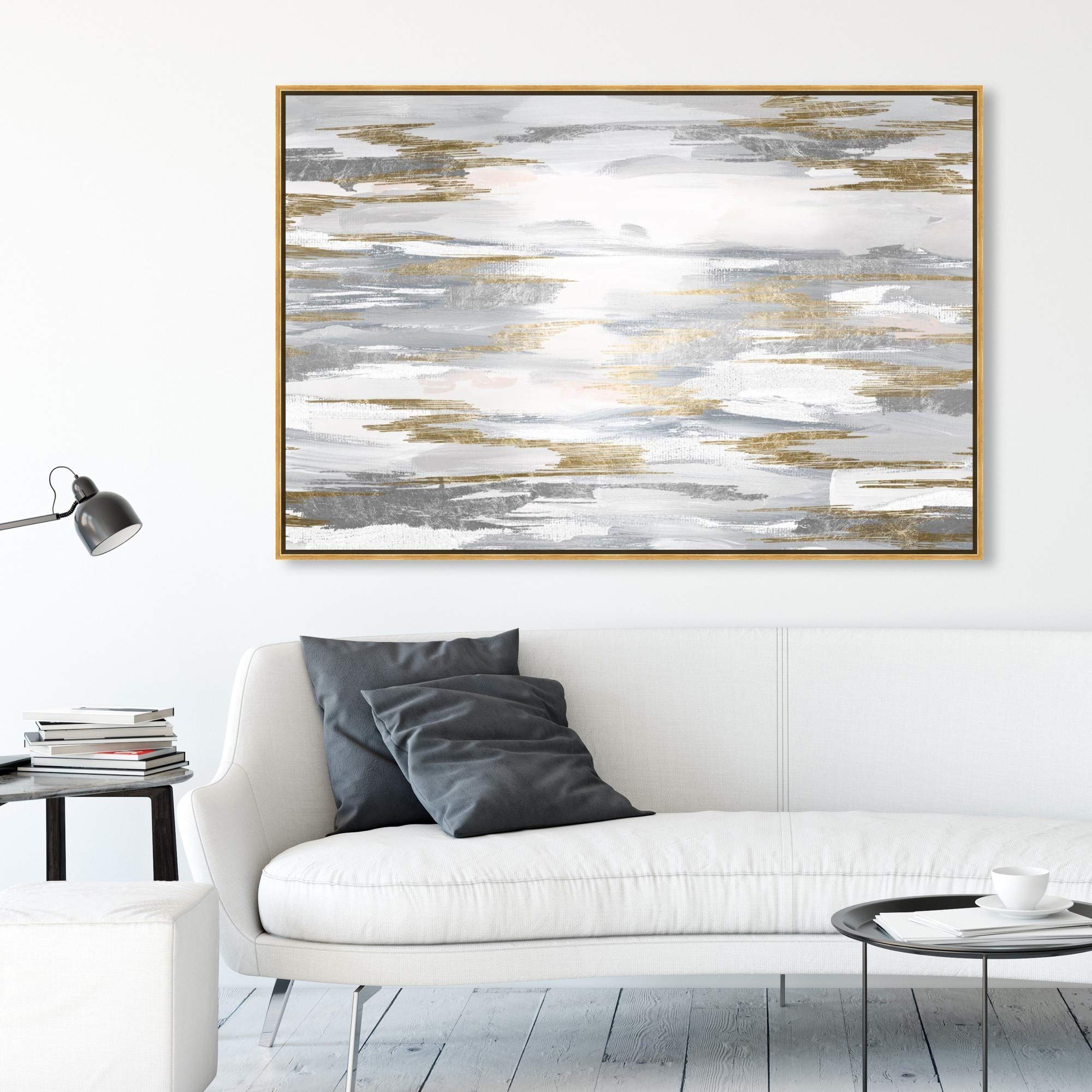 Abstract Framed Wall Art Canvas Print 'Amanecer' Painting - Modern Home Decor for Living Room, Bedroom & Office
