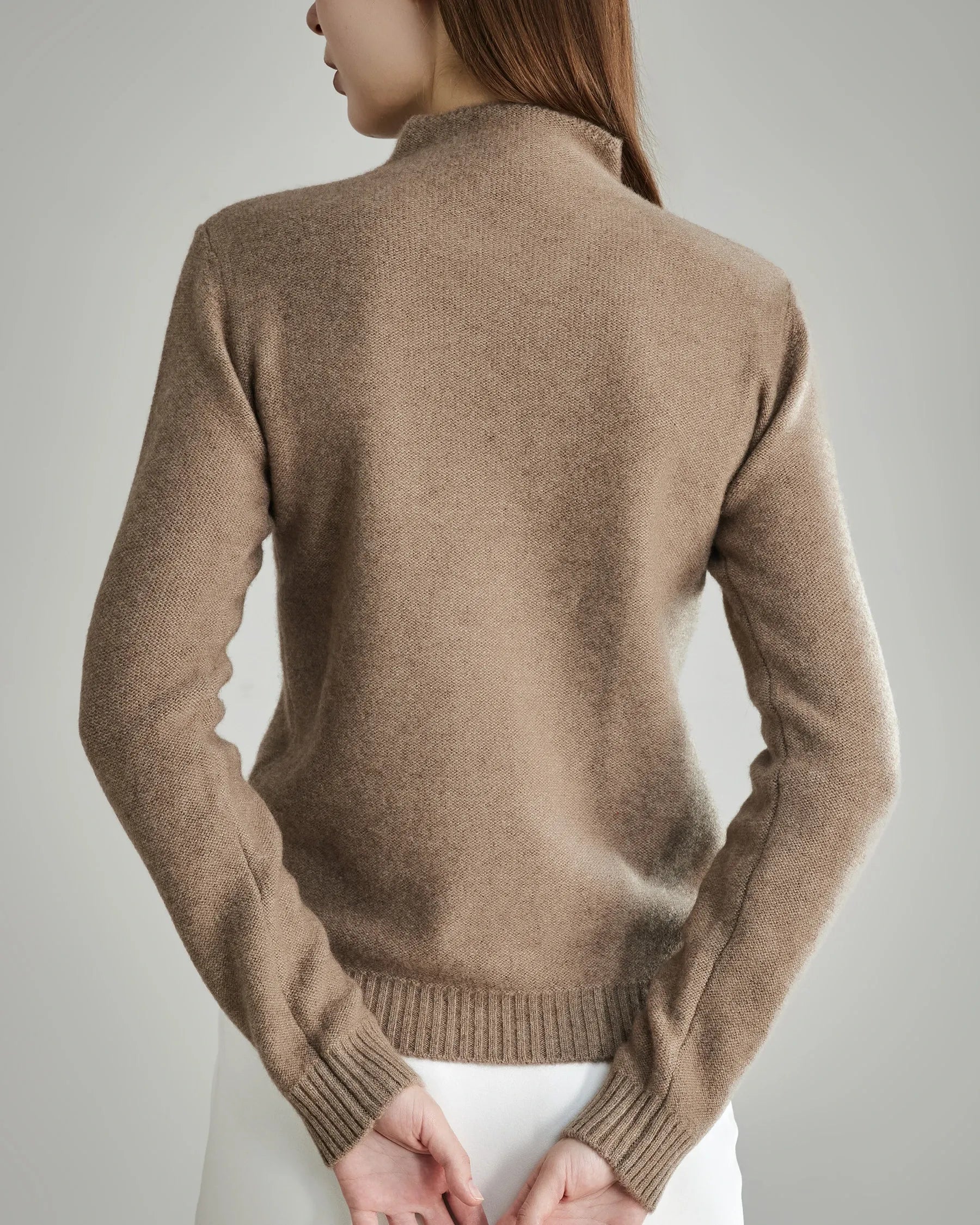 Luxury Mock Neck Cashmere Sweater for Women - Soft & Warm Winter Knit Pullover - Perfect for Office, Date Night & Holiday Outfits