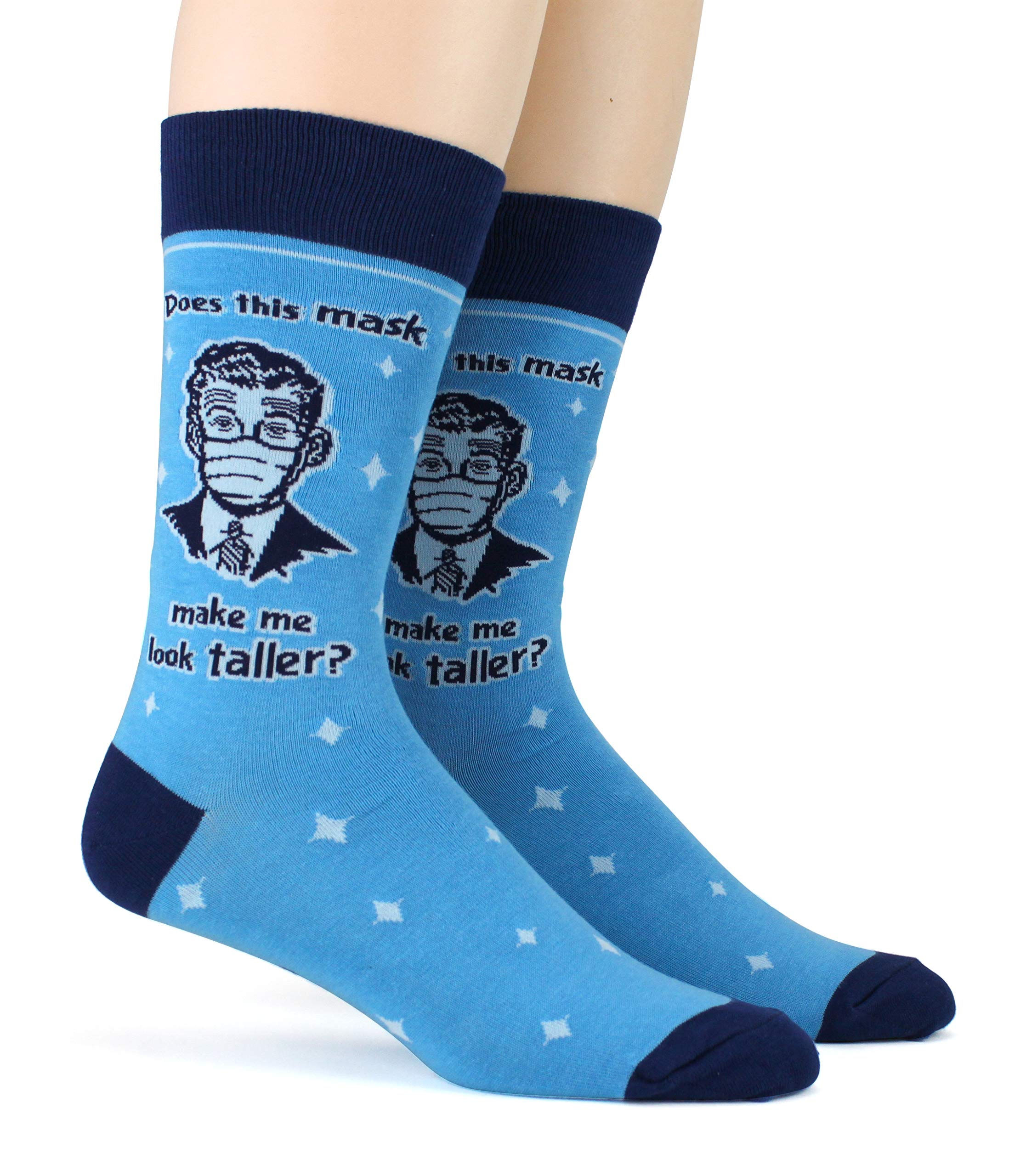 Funny Novelty Socks for Men - Quarantine Face Mask Design Sizes 7-12 | Comfortable & Breathable Cotton Socks for Work, Home & Gifts