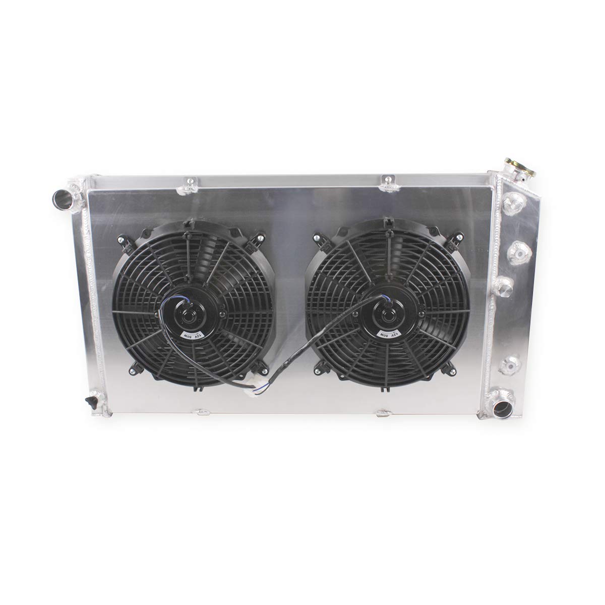 OHOB-COOL 3 Row Aluminum Radiator with Shroud Fan - Compatible with 1968-1973 Chevy Chevelle, El Camino 1968-1977, Caprice 1971-1990 & 73-80 Blazer Jimmy (CC161) - High Performance Cooling for Classic Car Restoration & Hot Rod Upgrades