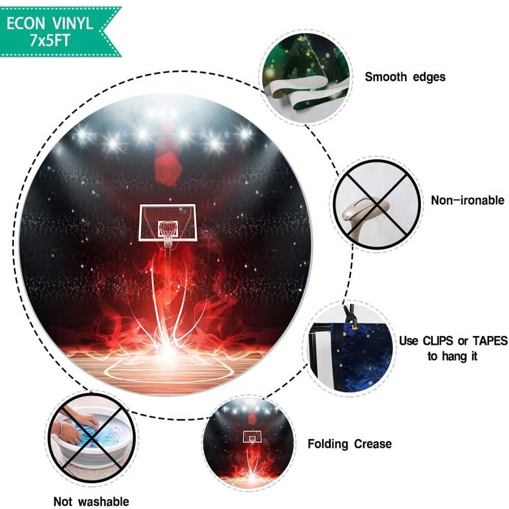5x7ft Basketball Backdrop for Boys Birthday & Studio Photography - Sports Theme Party Decor