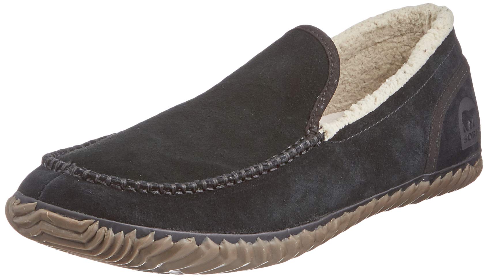 SOREL Men's Dude Moc House Slippers with Faux Fur Lining - Warm Indoor Winter Slippers for Men, Cozy Home Shoes for Relaxing & Lounging
