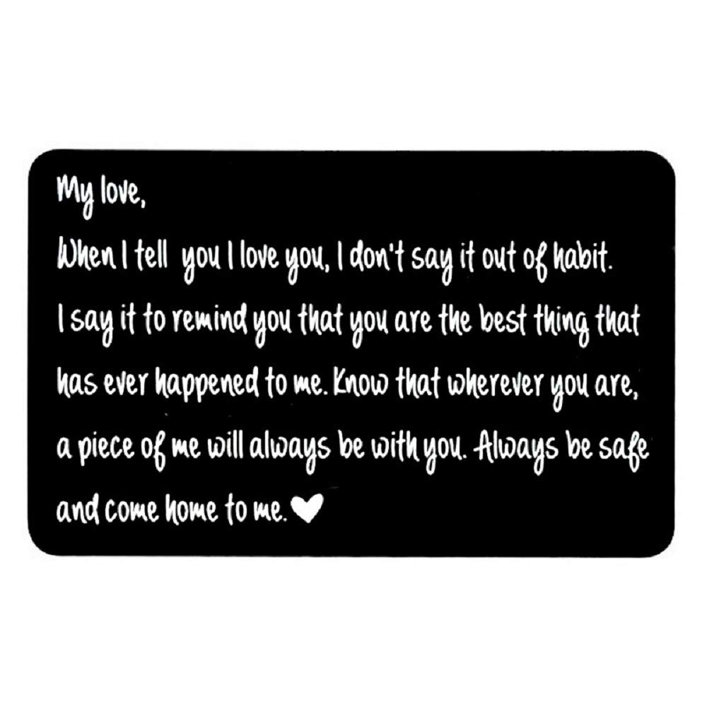 I Love You Engraved Wallet Card - Romantic Love Note for Husband, Boyfriend & Anniversary Gift - Personalized Valentine's Day Present for Men - Perfect for Couples, Weddings & Special Occasions