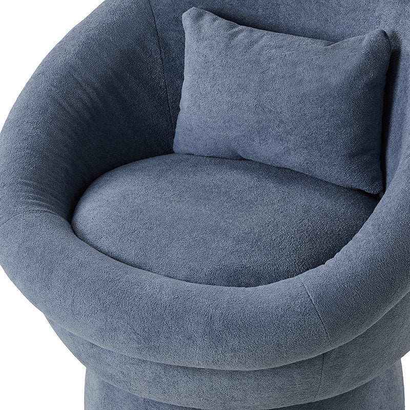 Modern Lamb Wool Swivel Barrel Chair - Cozy Accent Seat for Living Room, Office or Reading Nook - Soft Rotating Lounge Chair with Ergonomic Support