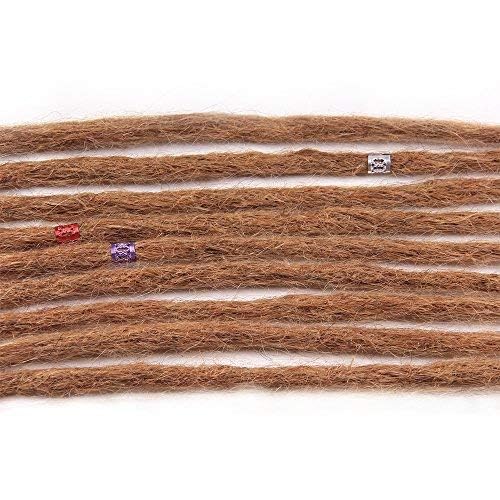 Handmade Human Hair Dreadlock Extensions - 10 Strands/Pack, 20 Inch Brown Crochet Braiding Hair for Locs & Protective Styles - Perfect for Boho, Festival, and Everyday Wear