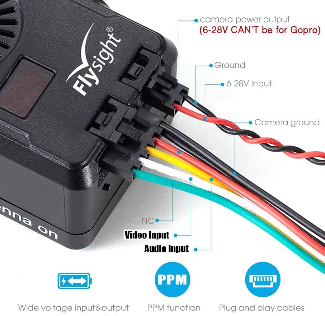 Flysight Black Mamba 5.8Ghz 2W FPV Transmitter - Long Range Drone Video Transmission for Racing Drones and FPV Quadcopters | Perfect for Outdoor Aerial Photography and HD Live Streaming