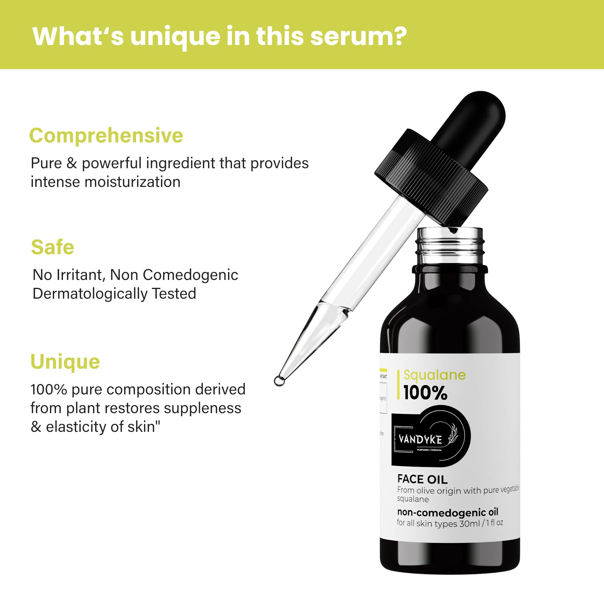 100% Plant-Derived Squalane Face Oil for Hydration & Anti-Aging | Ultra Lightweight Moisturizer to Reduce Fine Lines & Wrinkles | 30ml Bottle | Perfect for Dry Skin, Sensitive Skin Care & Nighttime Routine