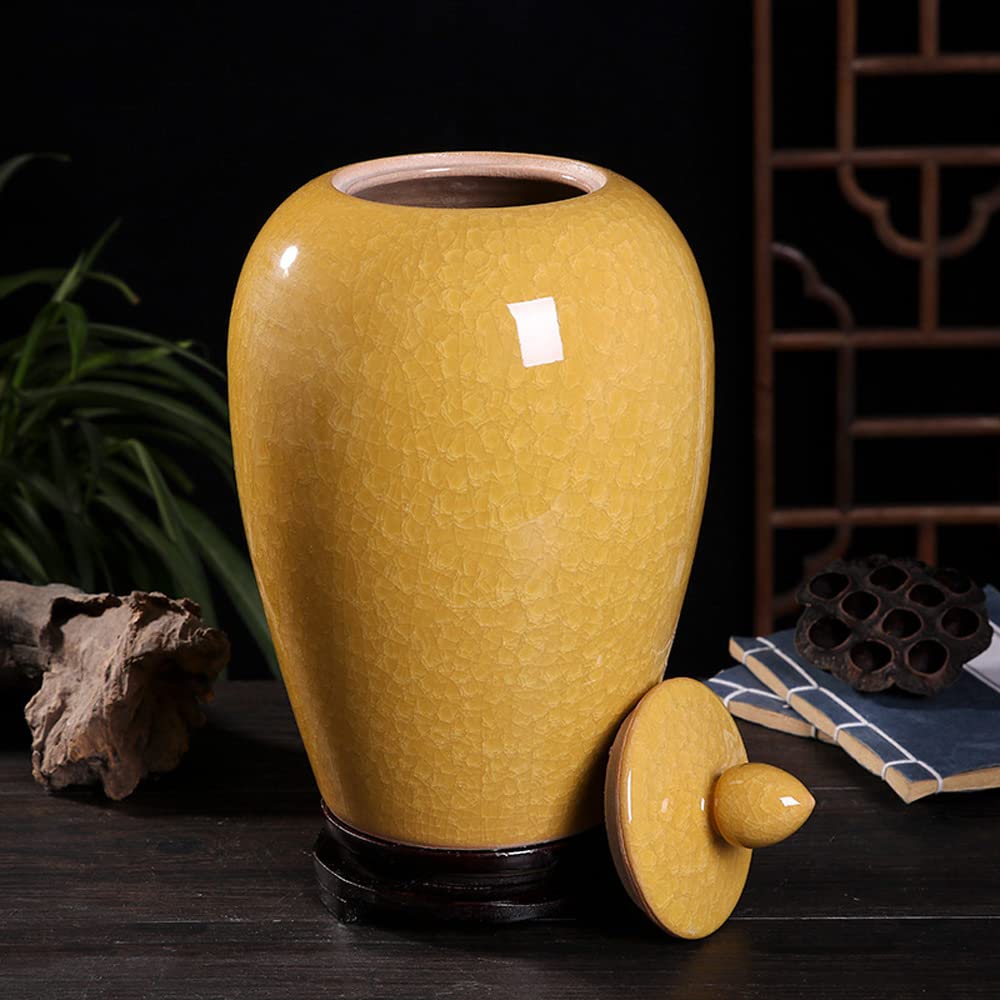 Hand-Painted Ceramic Storage Containers - Airtight Rice, Flour & Cereal Canisters with Chinoiserie Ice Cracked Design - Perfect for Kitchen Pantry Organization & Dry Food Storage