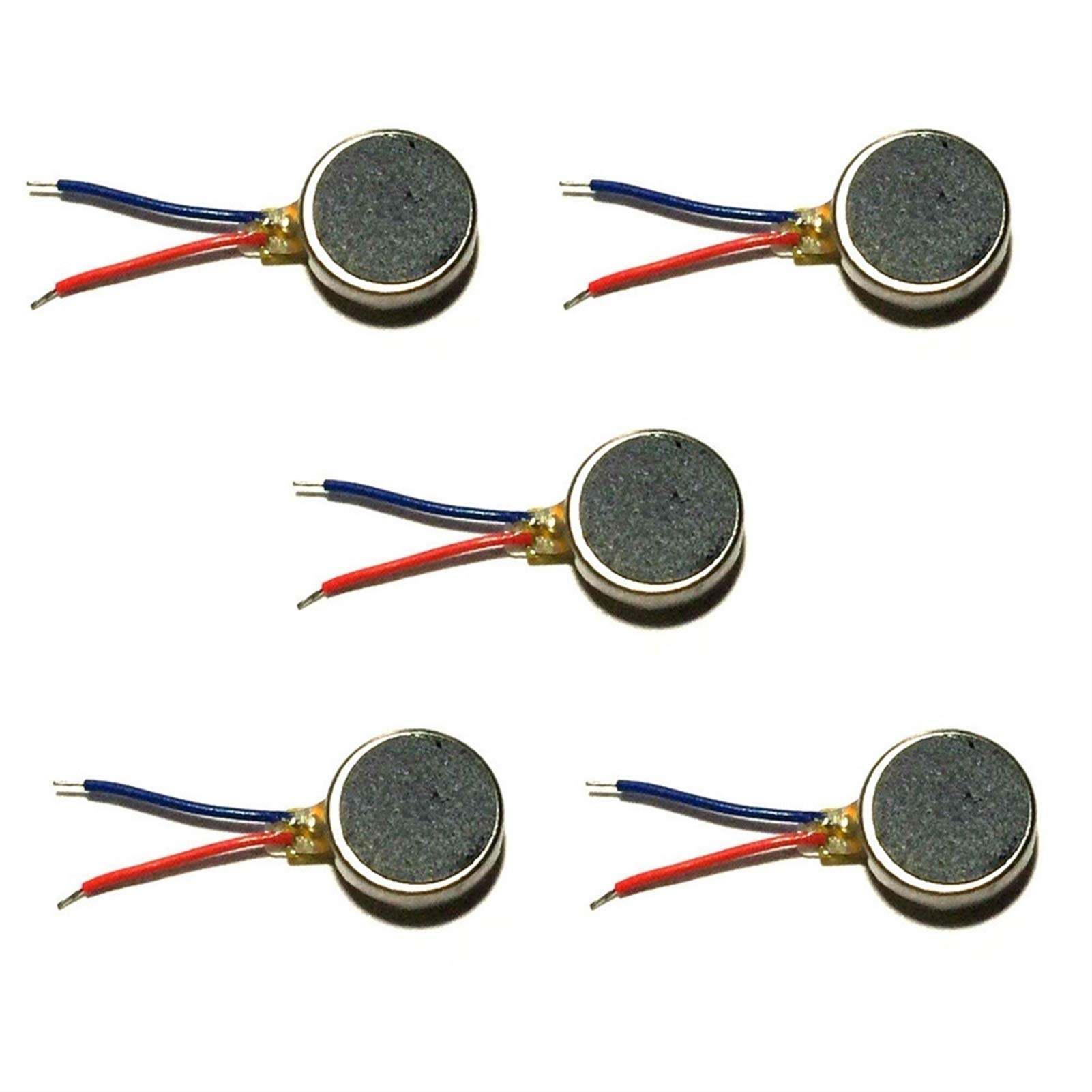 Durable 5-Piece DC Motor Kit with Back Adhesive - Micro Coin Vibrator, Flat Brushed Motors & Cable Drive for DIY Projects | Perfect for Workshop Accessories, Robotics, and Electronics Prototyping