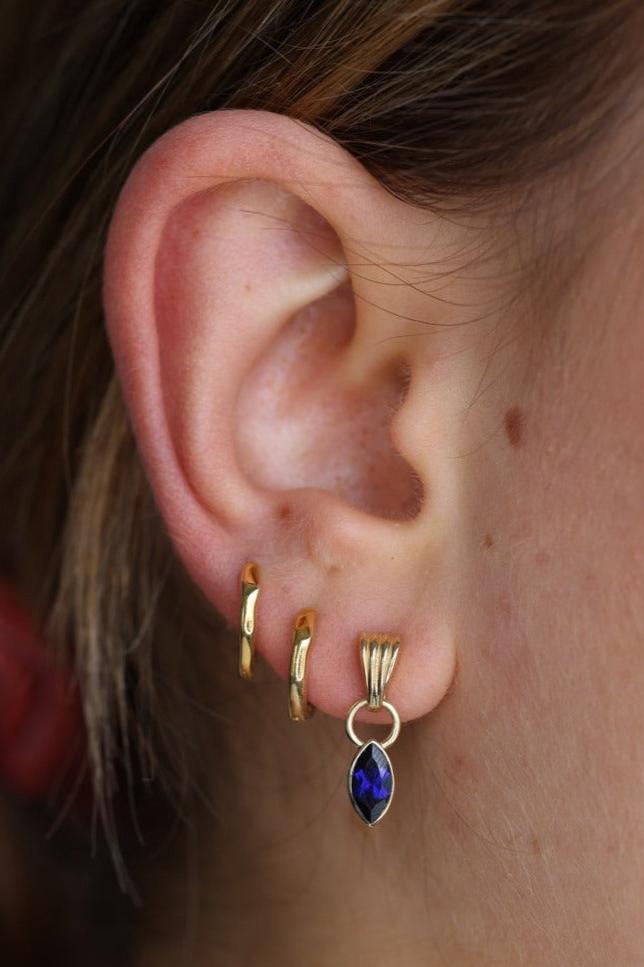 Camille Sapphire Gold Earrings for Women – 14K Solid Gold Stud Earrings with Genuine Sapphire Gemstone – Perfect for Weddings, Anniversaries & Gift Giving