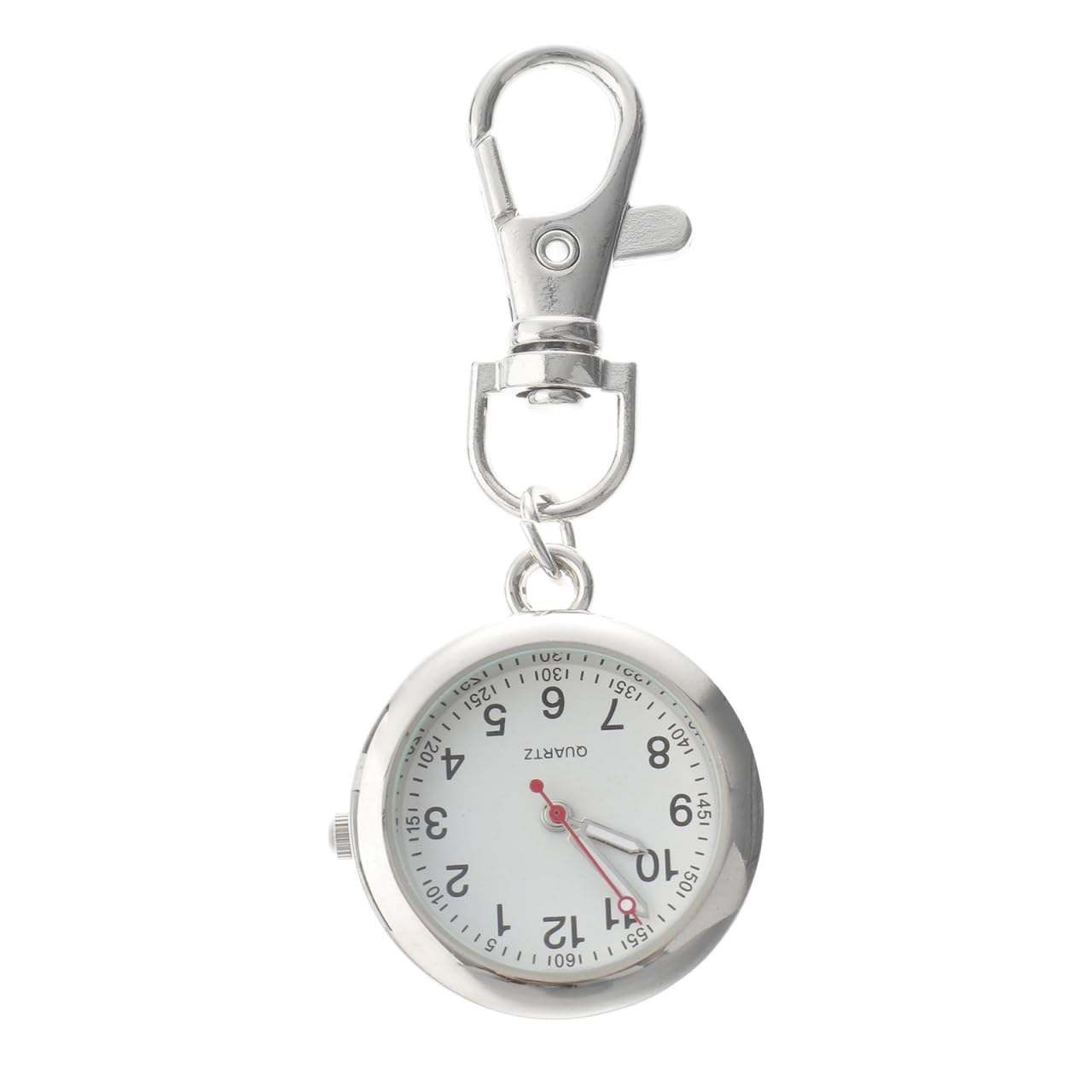 **Mikikit Vintage Keychain Pocket Watch - Portable Quartz Clip-on Hanging Round Watch with Key Buckle for Men & Women - Perfect for Travel, Gifts, and Fashion Accessories**