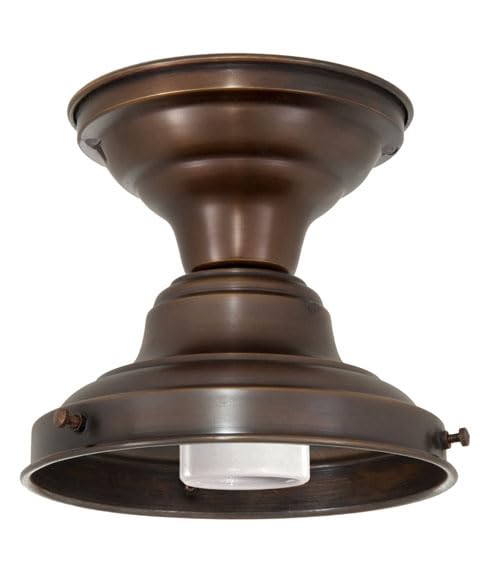 B&P Lamp® Vintage Bronze Schoolhouse Pendant Light - 6 Inch Fitter for Dining Room, Kitchen Island & Bedroom Lighting