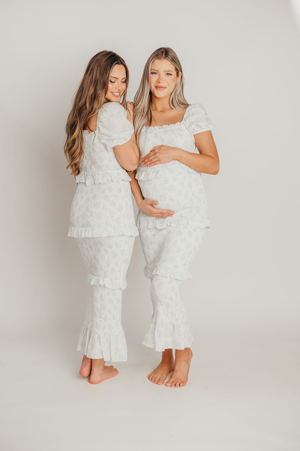 Ada Smocked Dress in Blue Floral - Bump Friendly Maternity Dress with Inclusive Sizing (S-3XL) | Perfect for Baby Showers, Bridal Events & Summer Weddings