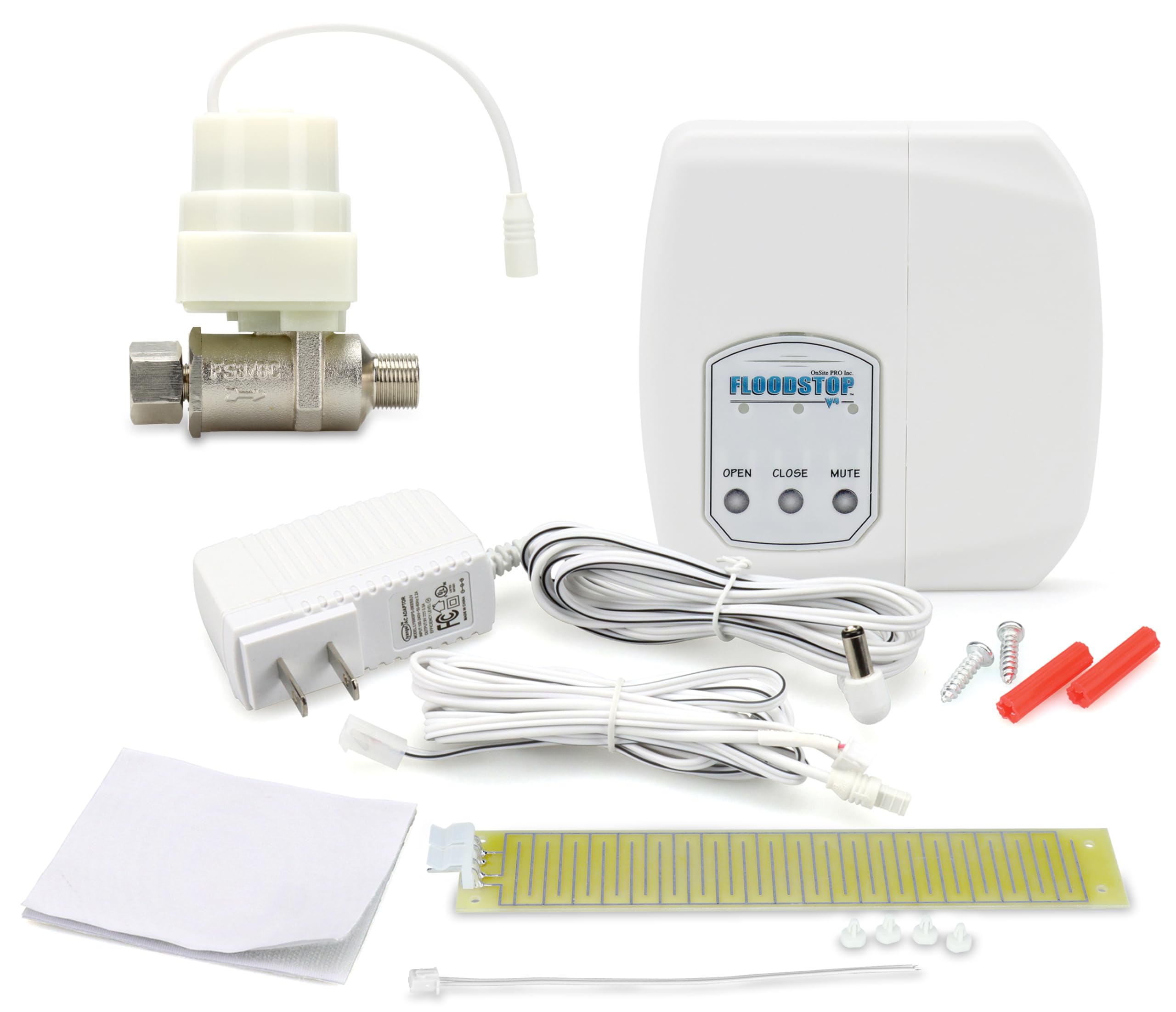 FloodStop Dishwasher & Toilet Leak Detector Kit - Automatic Water Shut-Off with 3/8