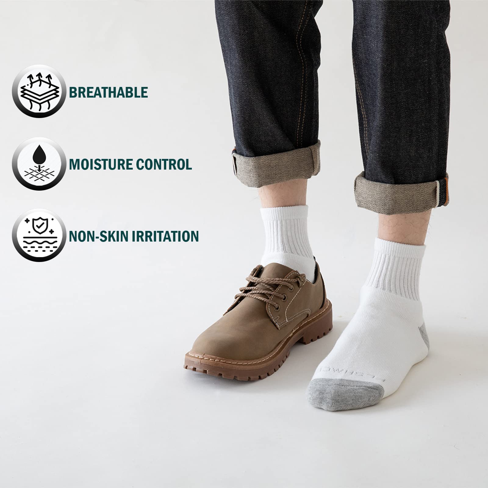 **Men's Athletic Ankle Socks - 8-Pack Cotton Cushioned Quarter Socks for Running, Gym & Sports - Moisture-Wicking, Breathable (Sizes 7-9, 9-12, 12-15) - Perfect for Workouts, Hiking & Everyday Comfort**