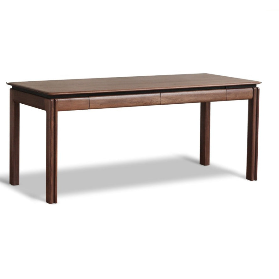 Premium Black Walnut Solid Wood Modern Large Office Desk - Executive Workstation for Home & Business Use, Durable Writing Table for Conference Rooms & Professional Spaces