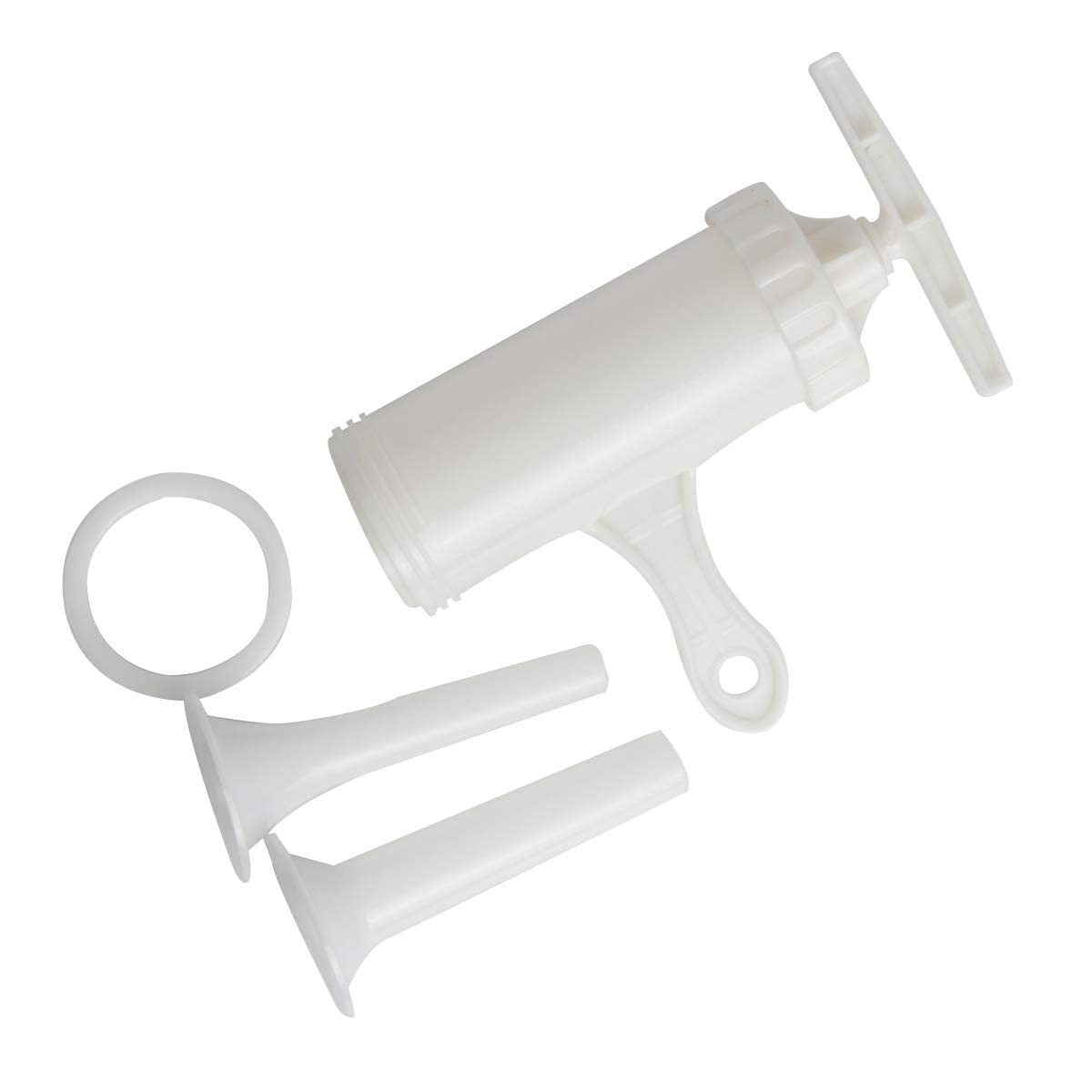 Premium Manual Sausage Stuffer - Hand Operated Meat Filler & Salami Maker with Stainless Steel Funnel (White, Large Size) - Perfect for Home Kitchen, BBQ Parties & Charcuterie Making