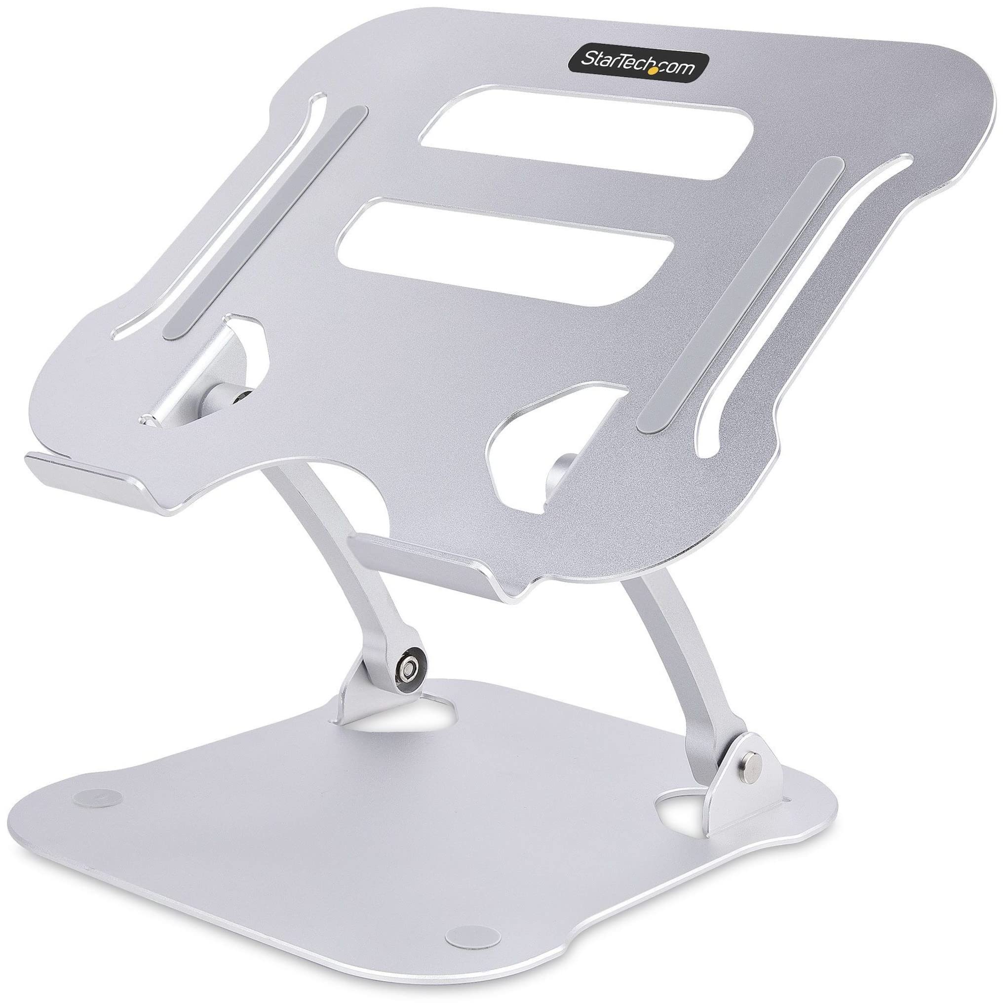 StarTech.com Adjustable Laptop Stand for Desk - Ergonomic Aluminum Laptop Riser with Foldable Design, Supports Up to 22lbs (10kg) - Perfect for Home Office, Gaming & Workspace Setup