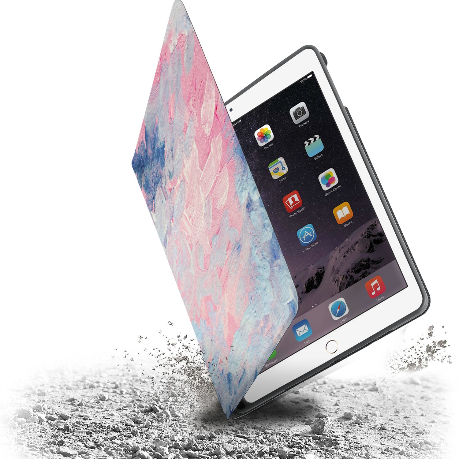 Premium iPad Folio Case with Elegant Oil Painting Abstract Design - Protective Cover for iPad Air/Pro, Perfect for Work, Travel & Artistic Inspiration