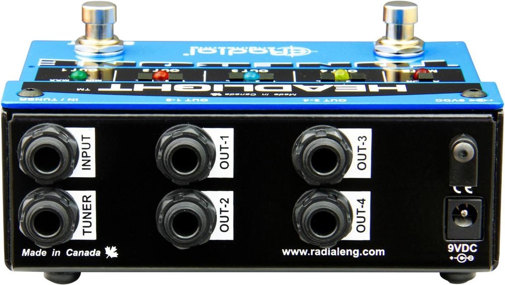 4-Way Radial Headlight Guitar Amp Selector Switch Box - Perfect for Multi-Amp Setup & Live Performances