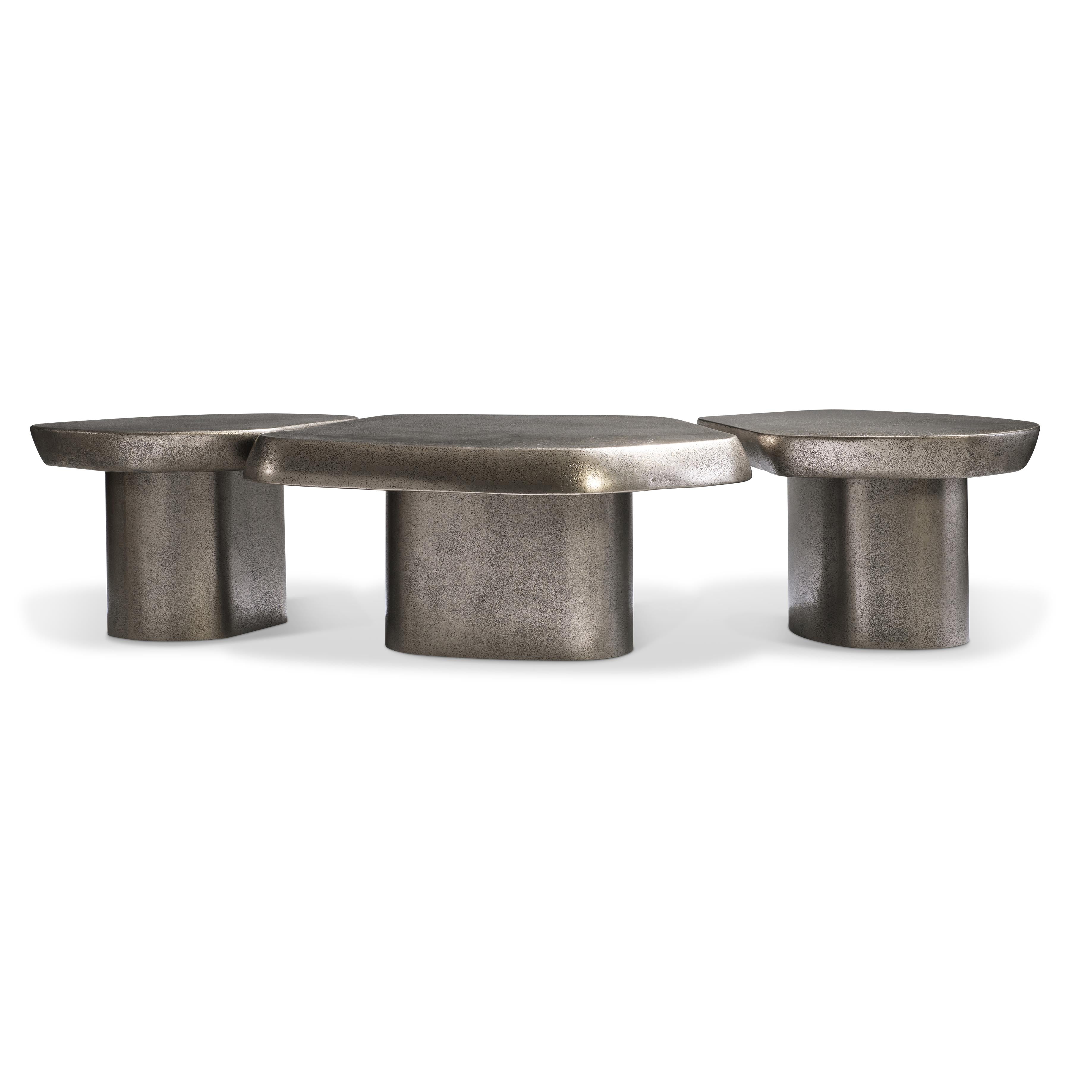 Silver Alan Cocktail Table - Modern Round Coffee Table for Living Room, Lounge, or Office - Perfect for Small Spaces and Home Decor