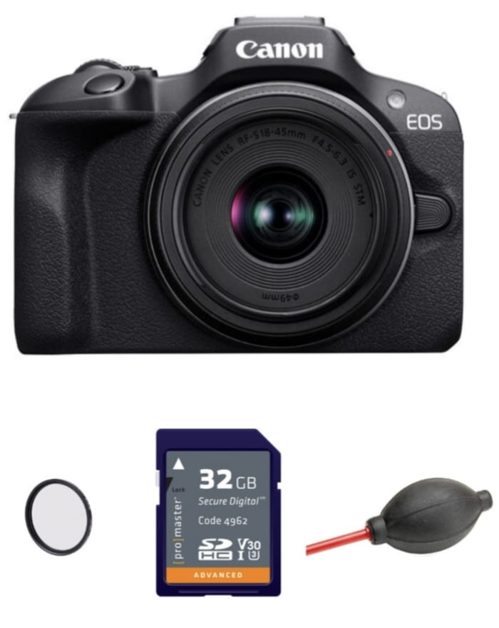 Canon EOS R100 Mirrorless Digital Camera with RF-S 18-45mm Lens Kit - Perfect for Vlogging, Travel Photography & Content Creation