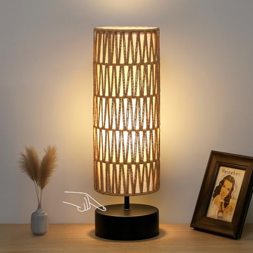 Black Base with Rattan Shade