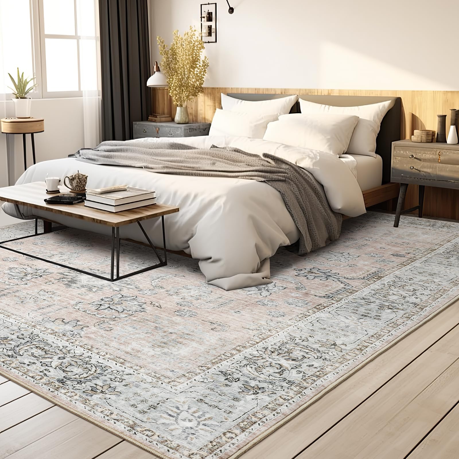 5x7 Red Area Rugs - Soft Non-Slip Living Room Rug, Bedroom Carpet for Home Decor - Perfect for Cozy Spaces, Dorm Rooms & Office Flooring