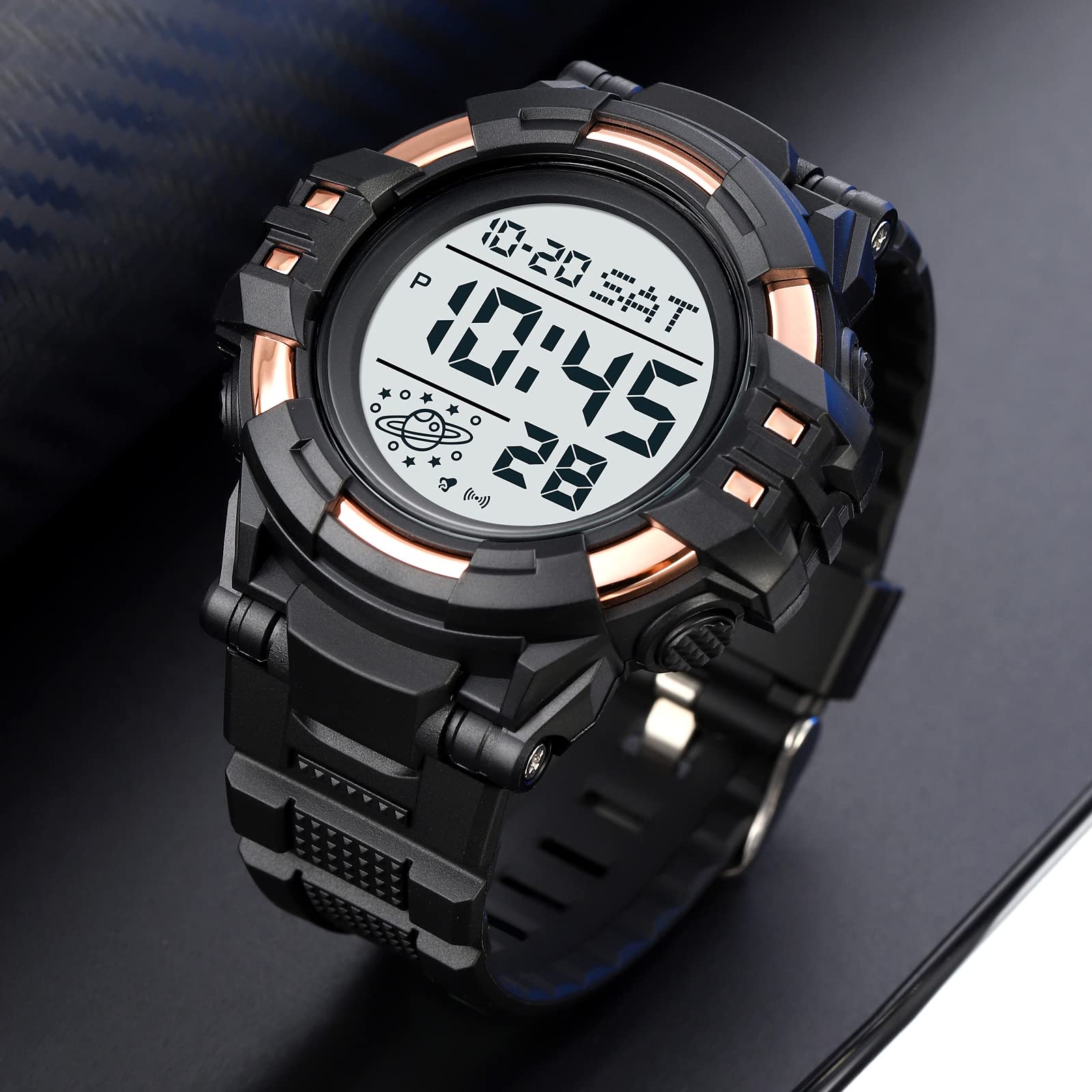 Gosasa Men's Sports Watch - Waterproof Digital LED Watch with Stopwatch, Countdown Timer, 12/24 Hour Display | Perfect for Running, Gym Workouts & Outdoor Activities