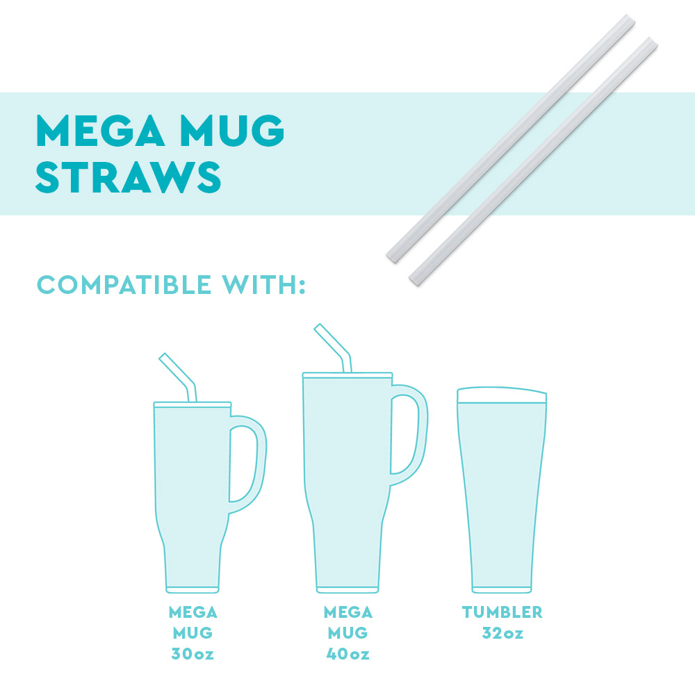 2 Pack Replacement Straws for Mega Mugs - Durable & BPA-Free Drinking Straws for Smoothies, Iced Coffee, and Cold Beverages at Home or Office