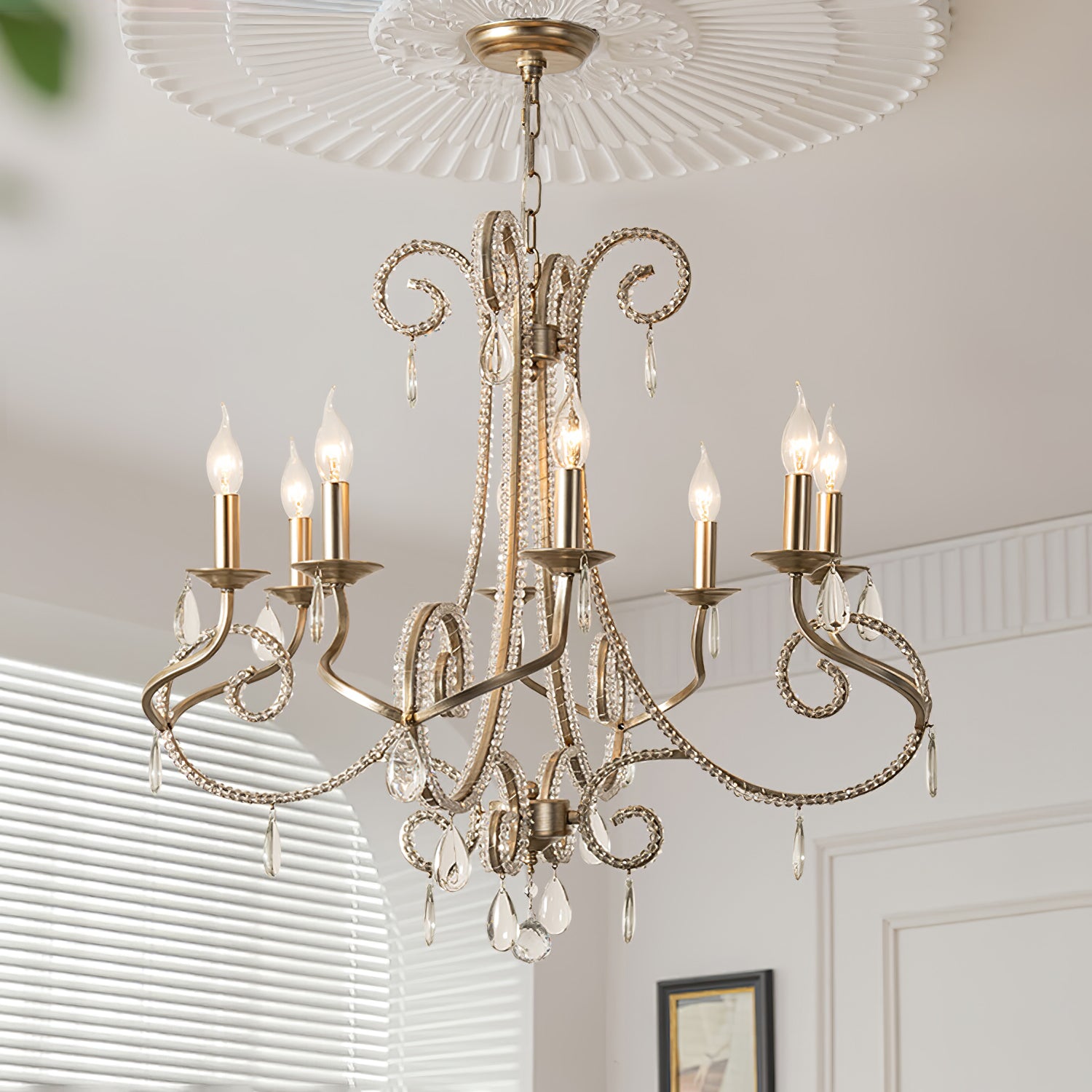 Elegant Crystal Chandelier Candle Holder - Home Decor Lighting Fixture for Dining Room, Bedroom, and Wedding Centerpiece
