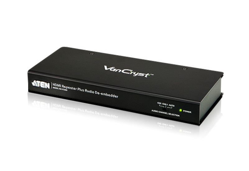 Aten VC880 HDMI Repeater with Audio De-Embedder - 15m (49ft) 1080p Full HD Signal Booster for Home Theater, Conference Rooms & AV Installations