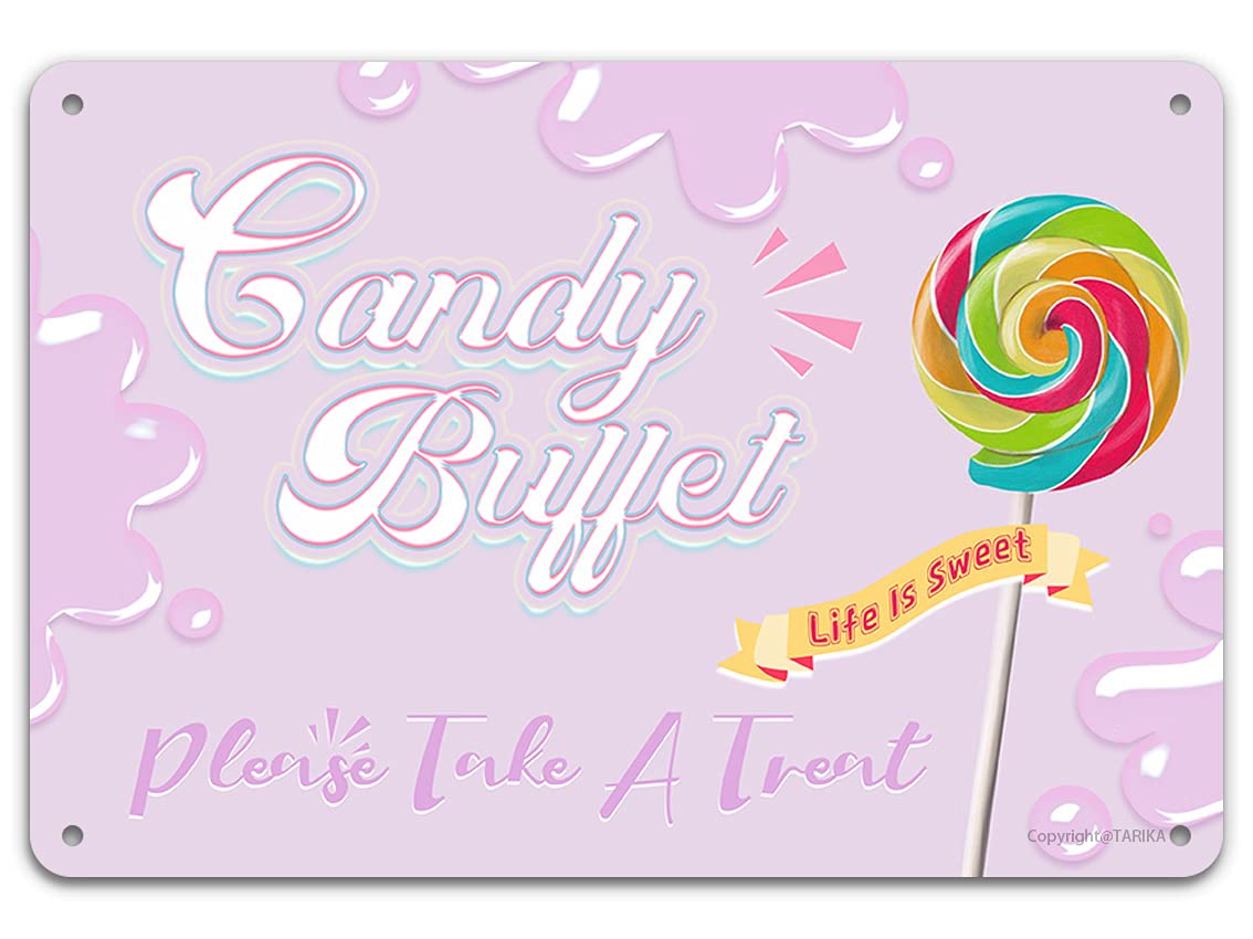 Vintage Pink Candy Tin Sign - 