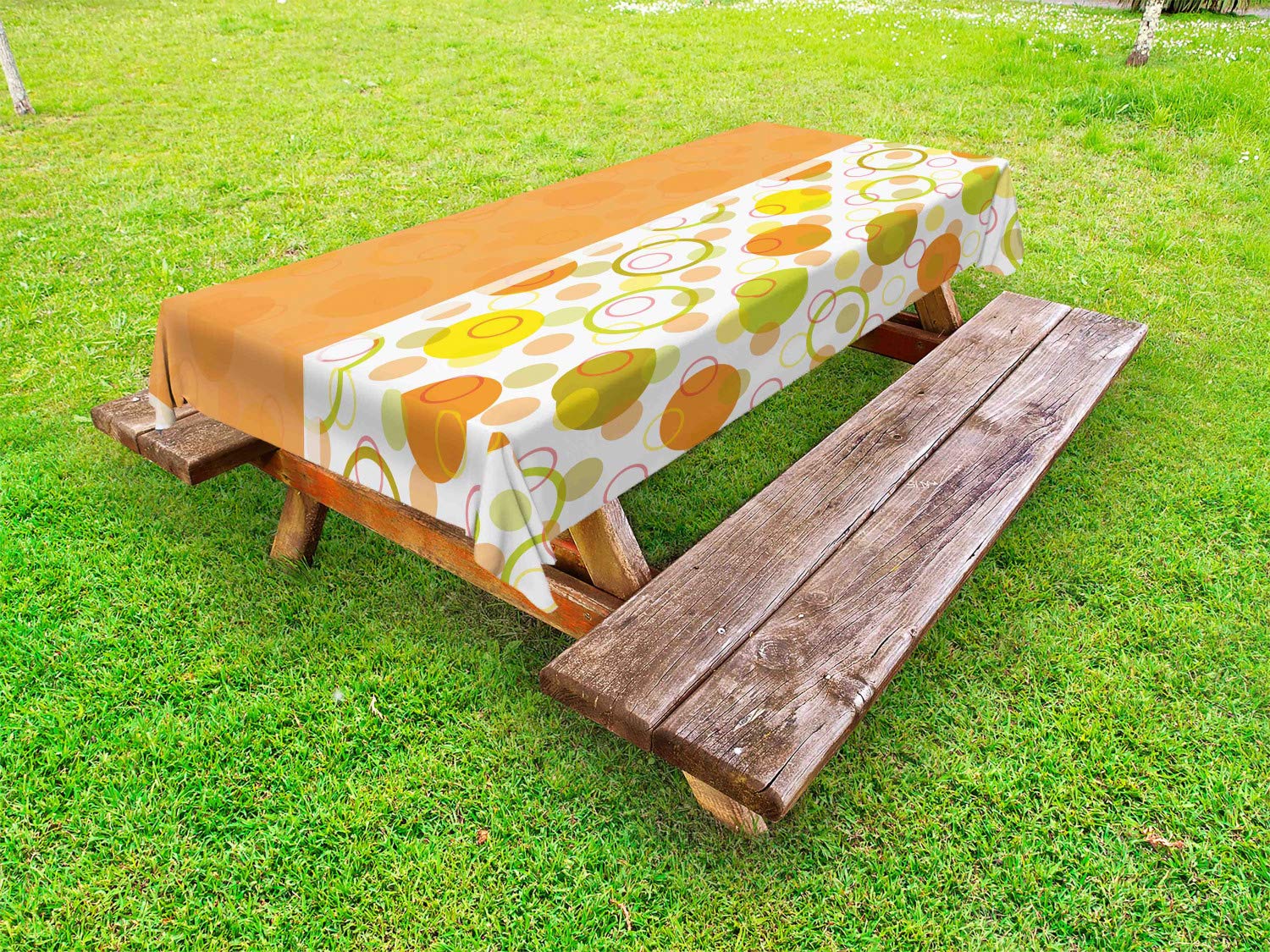 Ambesonne Abstract Round Outdoor Tablecloth - 58