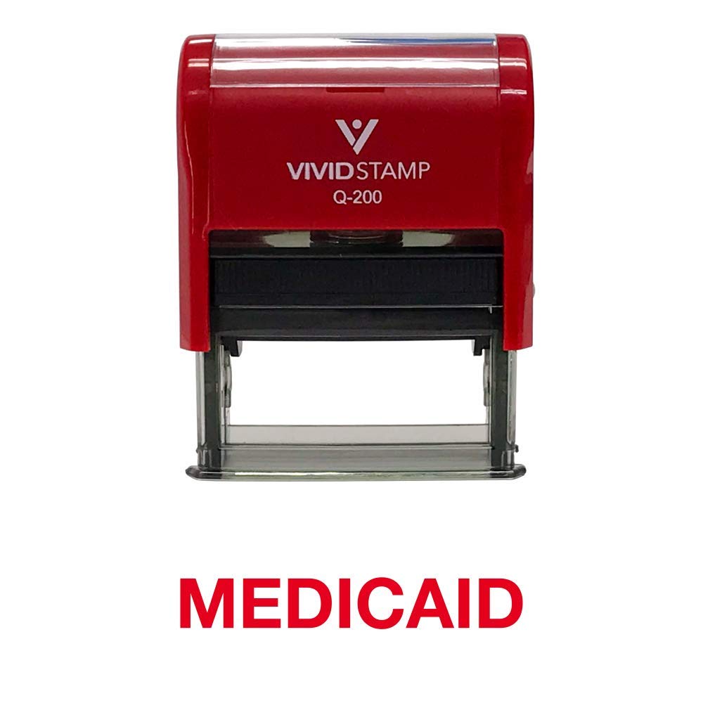 Self Inking Rubber Stamp for Medicaid Office - Medium Size with Red Ink | Perfect for Document Signing, Forms & Official Paperwork