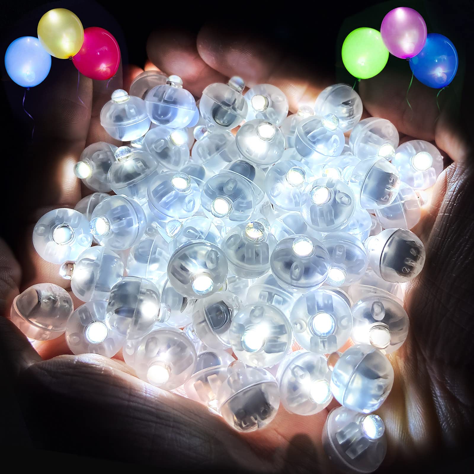 100-Pack Mini LED Lights for Paper Lanterns & Balloons - Battery Powered Fairy Lights for Neon Party, Easter, Christmas, Halloween, Birthday, Wedding Decorations - Perfect for Indoor/Outdoor Event Lighting