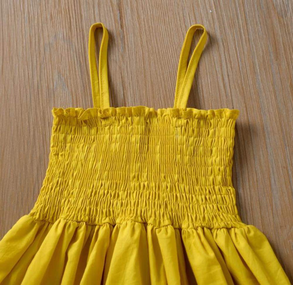 LOOLY Summer Baby Girls Spaghetti Strap Sleeveless Swing Beach Dress - Cute Floral Sundress for Toddler Girls, Perfect for Beach Vacations, Pool Parties & Outdoor Playdates