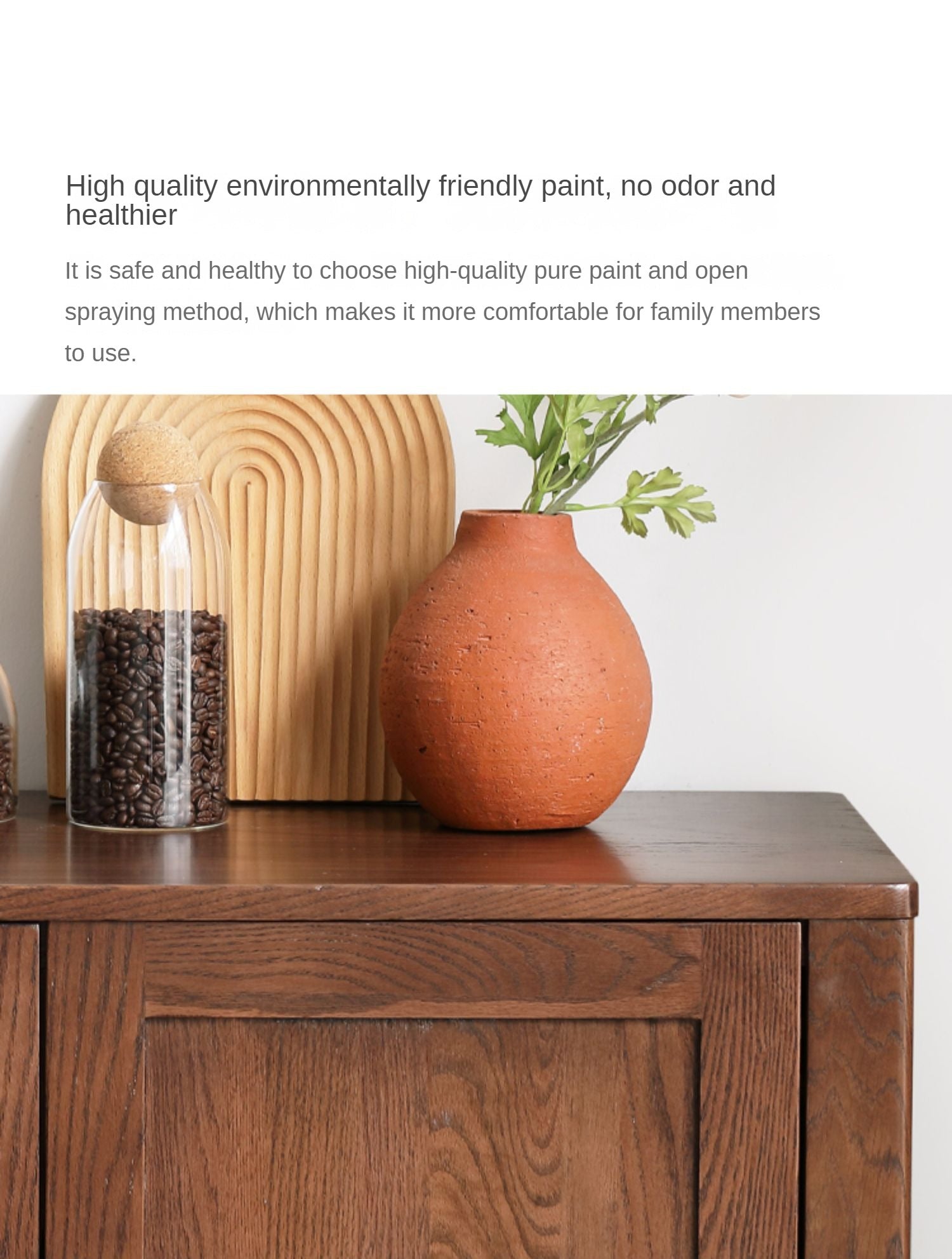 Oak Solid Wood Nordic Sideboard - Modern Scandinavian Buffet Cabinet for Dining Room & Living Room Storage