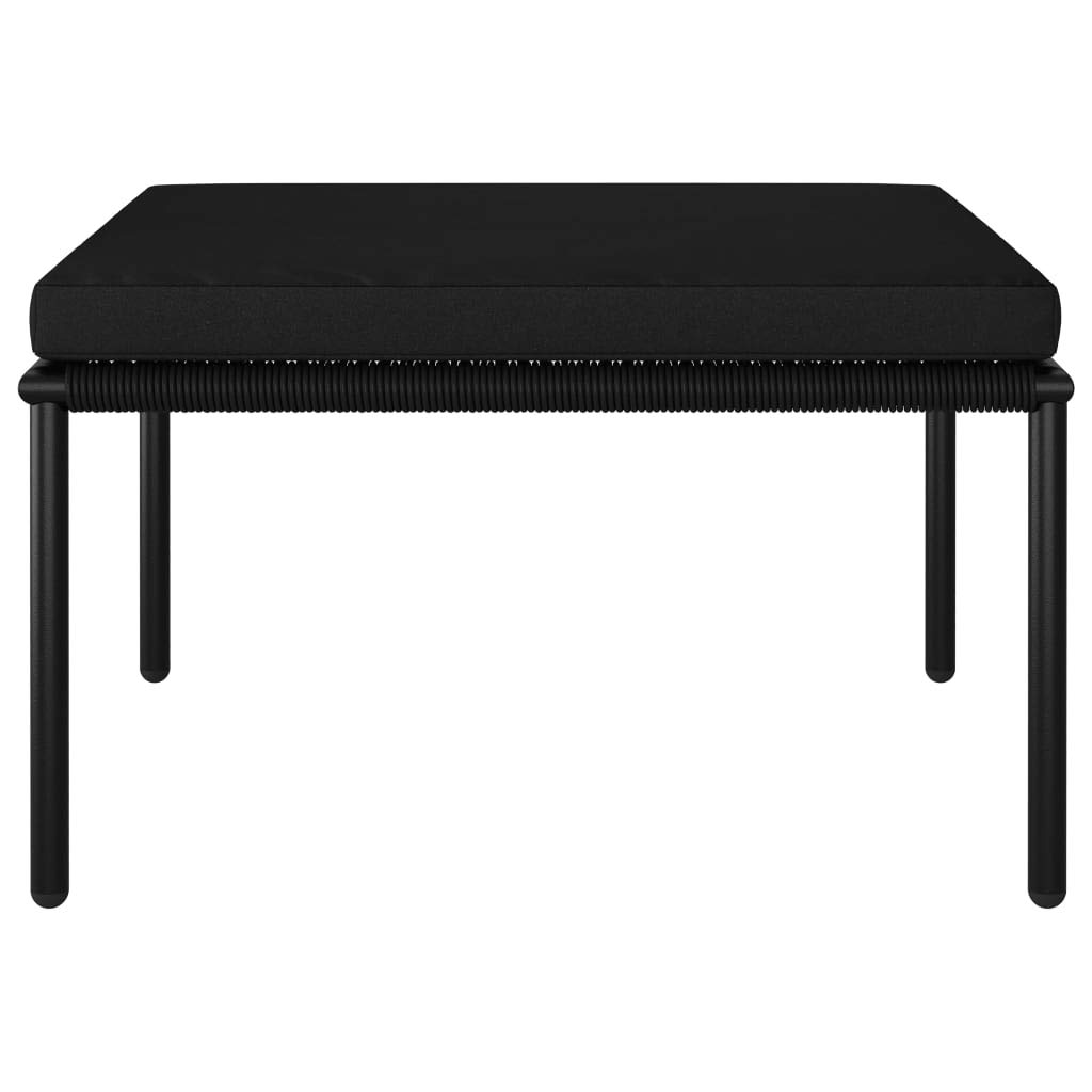 6-Piece Black PVC Garden Lounge Set with Coffee Table & Comfortable Cushions - Outdoor Patio Furniture for Backyard, Terrace, Poolside Relaxation | Durable & Stylish Seating Solution