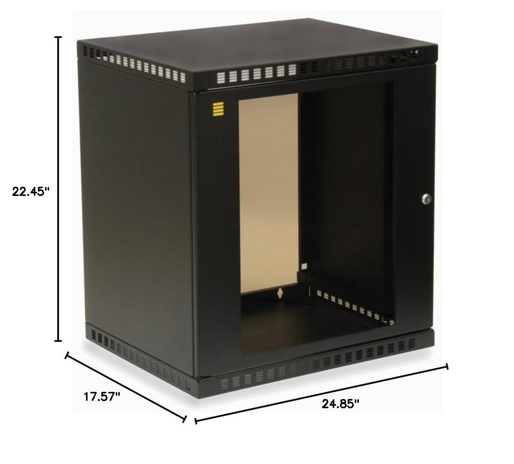 12U Shallow Wall Mount Cabinet - Perfect for Home & Office Network Racks