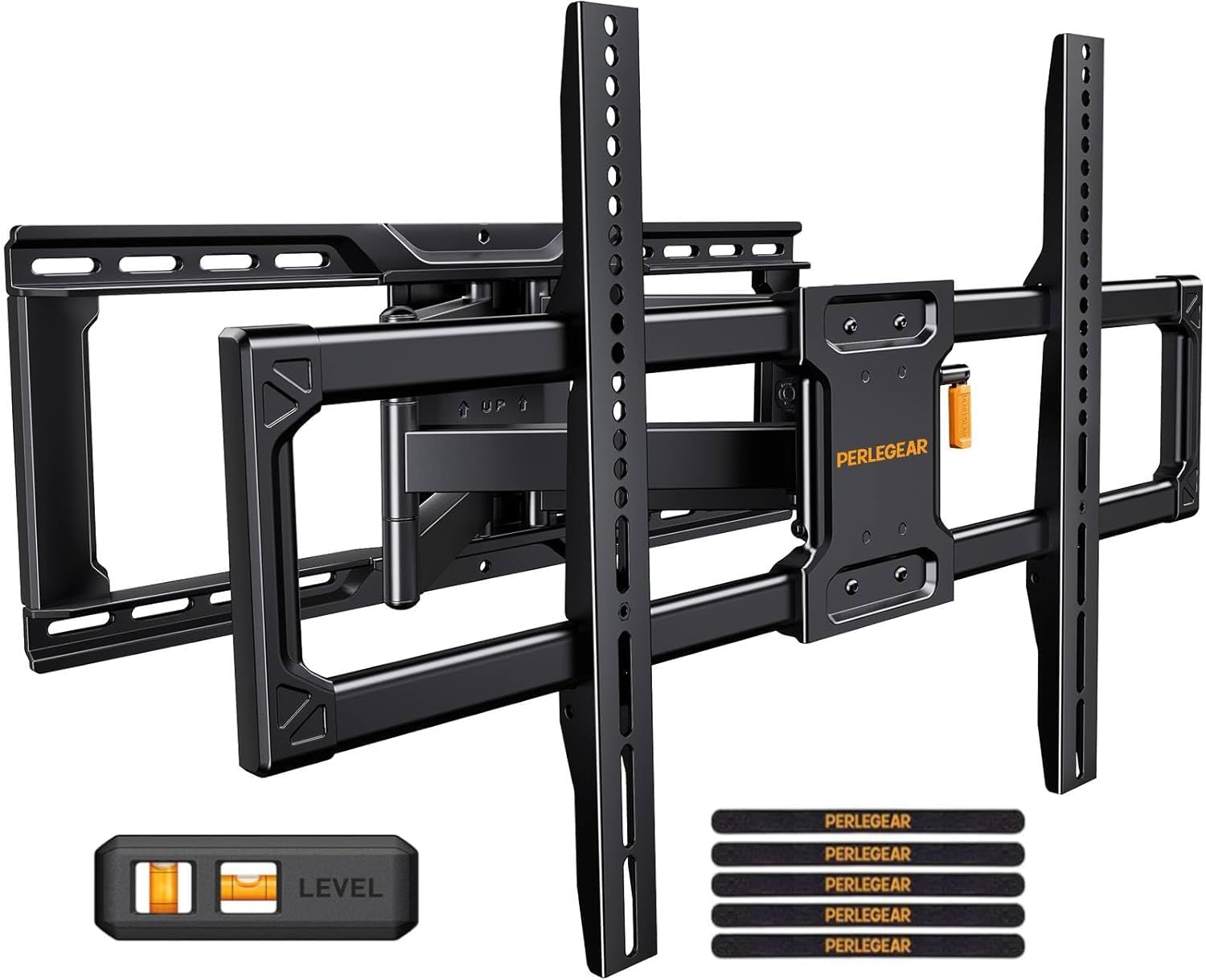 Perlegear TV Wall Mount for 42-90 Inch TVs Up to 68KG, Full Motion Articulating Arm with Tilt, Swivel, Extension, Max VESA 600x400mm - Perfect for Living Room, Bedroom, and Home Theater Setup