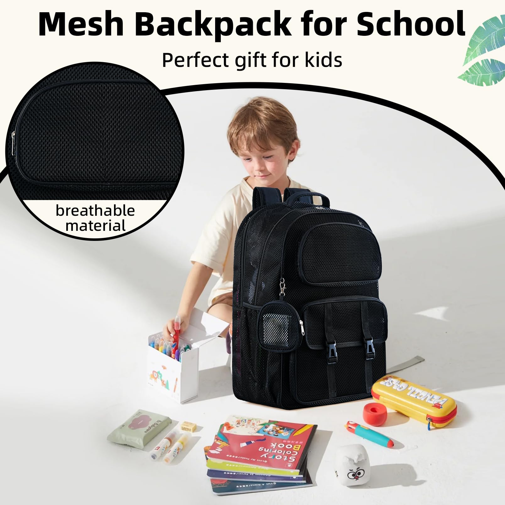 Durable Mesh Backpack for School, Travel & Sports - Clear See-Through Backpack for Women & Men - 3 Size Options - Perfect for Students, Gym, Beach & Outdoor Adventures