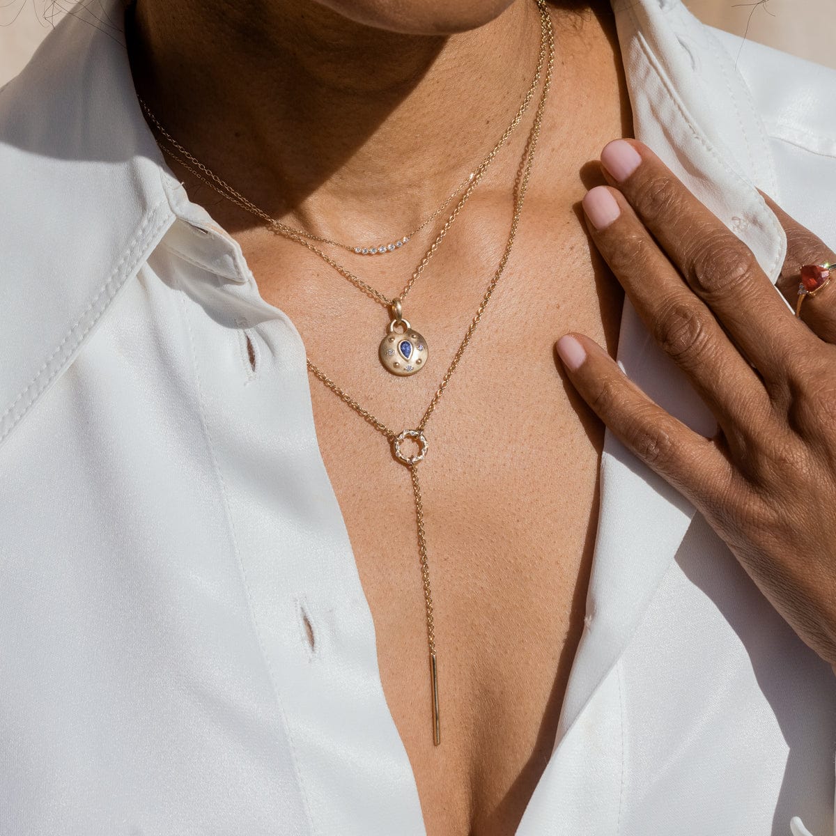 Starry Diamond Lariat Necklace - Elegant 18K Gold Plated Layering Necklace for Women | Perfect for Date Night, Weddings & Special Occasions