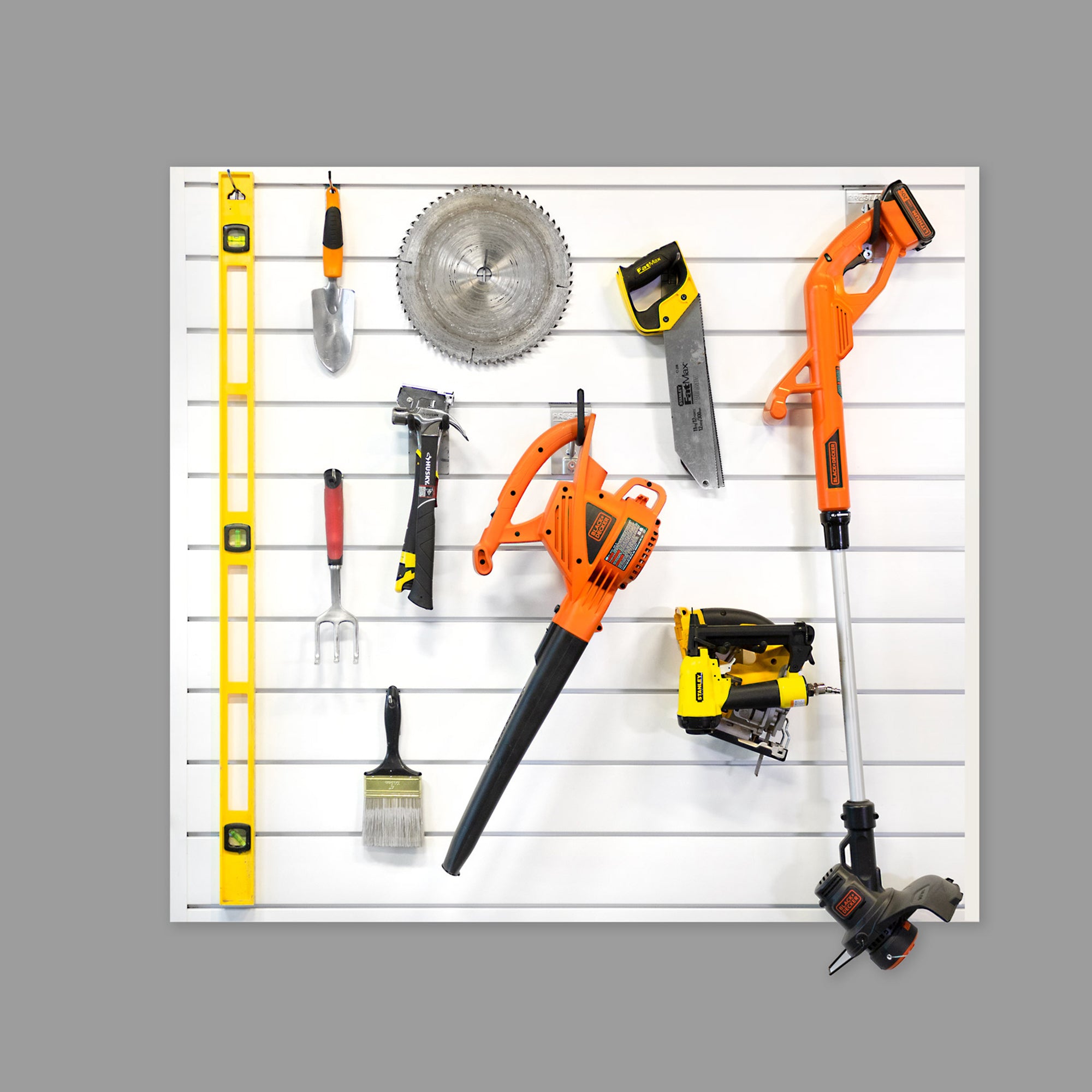 4 ft. x 4 ft. PVC Slatwall Panel - Durable Retail Display Shelving for Stores & Garages - Perfect for Organizing Tools, Accessories & Merchandise