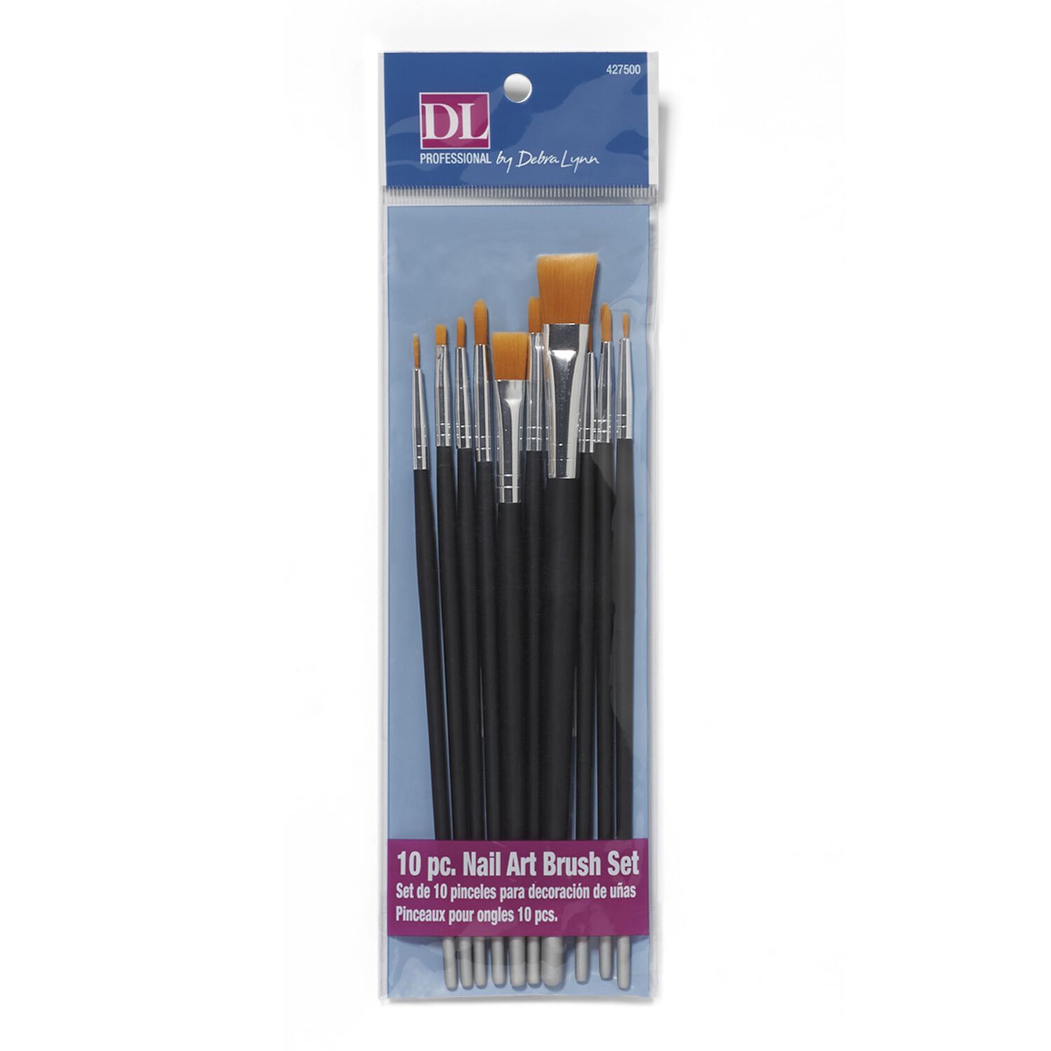 Debra Lynn Professional Nail Art Brush Set - 10 Piece Kit for Acrylic, Gel & Nail Design - Perfect for Salon, Home Manicure & DIY Nail Art