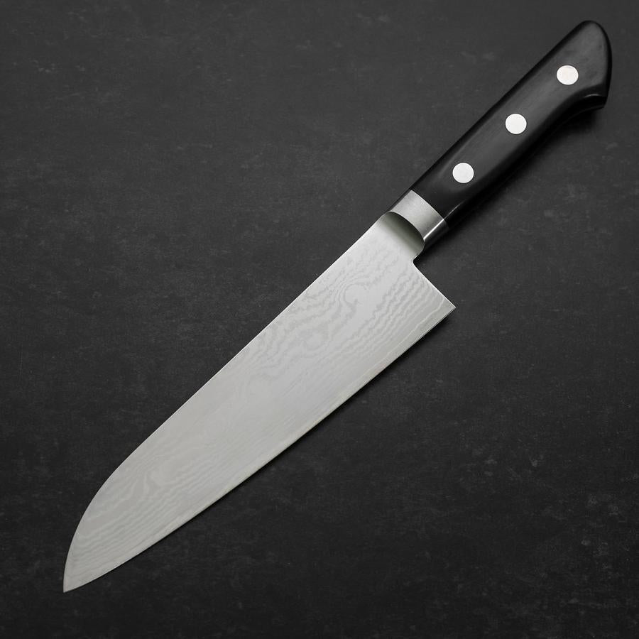 Premium Santoku Knife 7 Inch - VG-10 Damascus Steel Blade with Black Cherry Wood Handle - Perfect for Slicing, Dicing & Chopping Vegetables, Meat & Fish