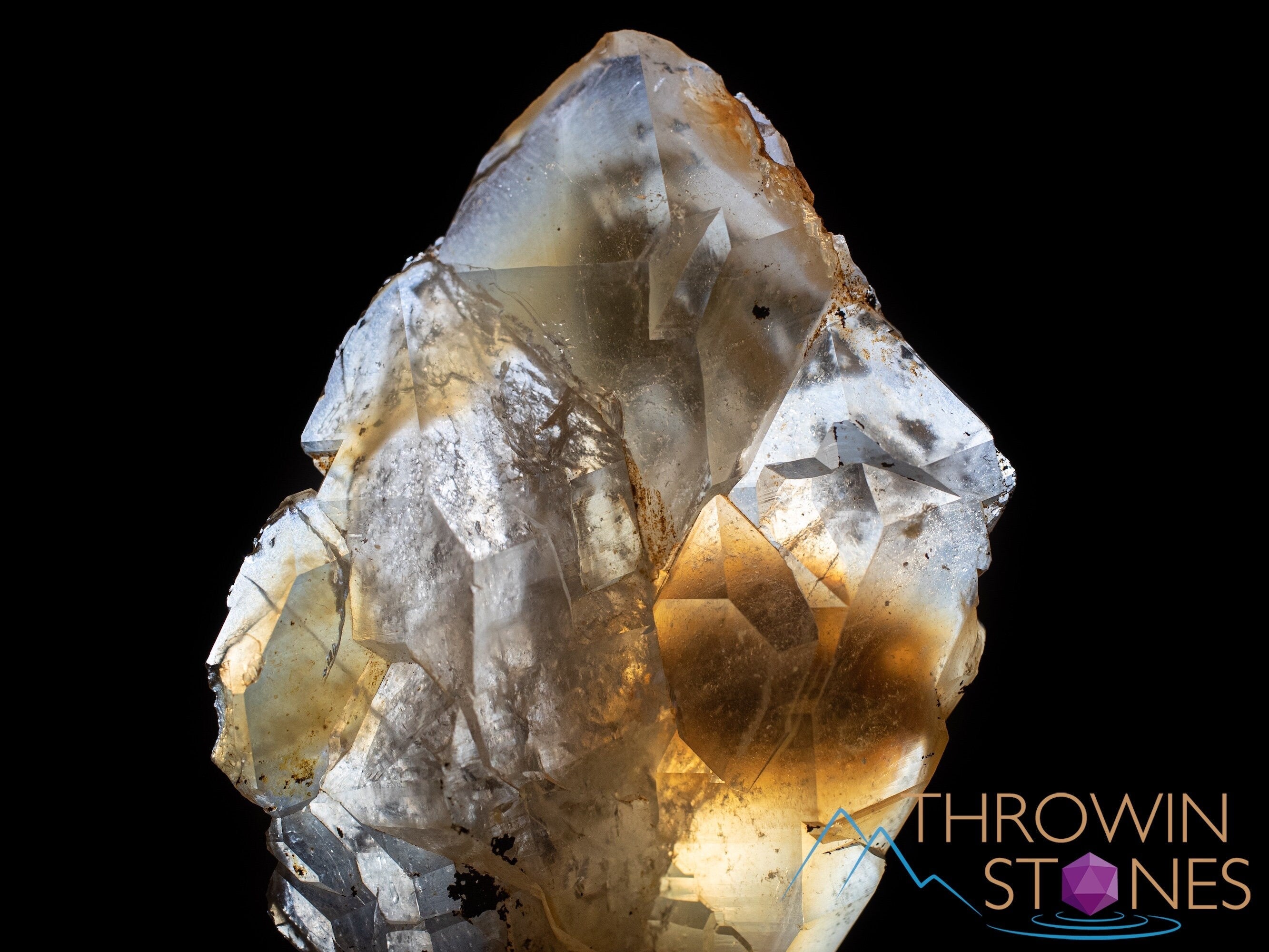 Natural Raw Quartz Crystal with Orange Rutile Inclusions - Healing Stone for Home Decor, Housewarming Gift & Spiritual Energy - Perfect for Meditation, Feng Shui & Positive Vibes