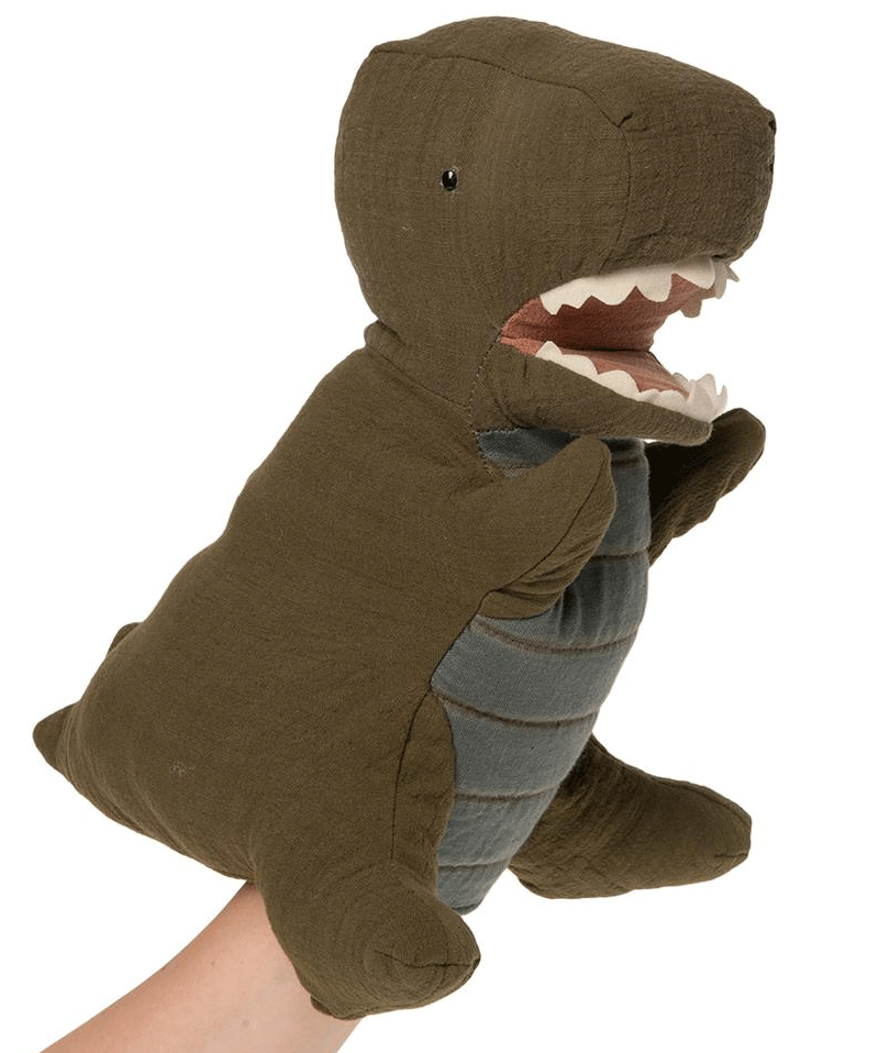 Maileg Ganto Rex Hand Puppet - Soft Plush Dinosaur Toy for Kids, Interactive Role Play & Storytelling Fun | Perfect for Imaginative Play, Gifts, and Preschool Learning Activities